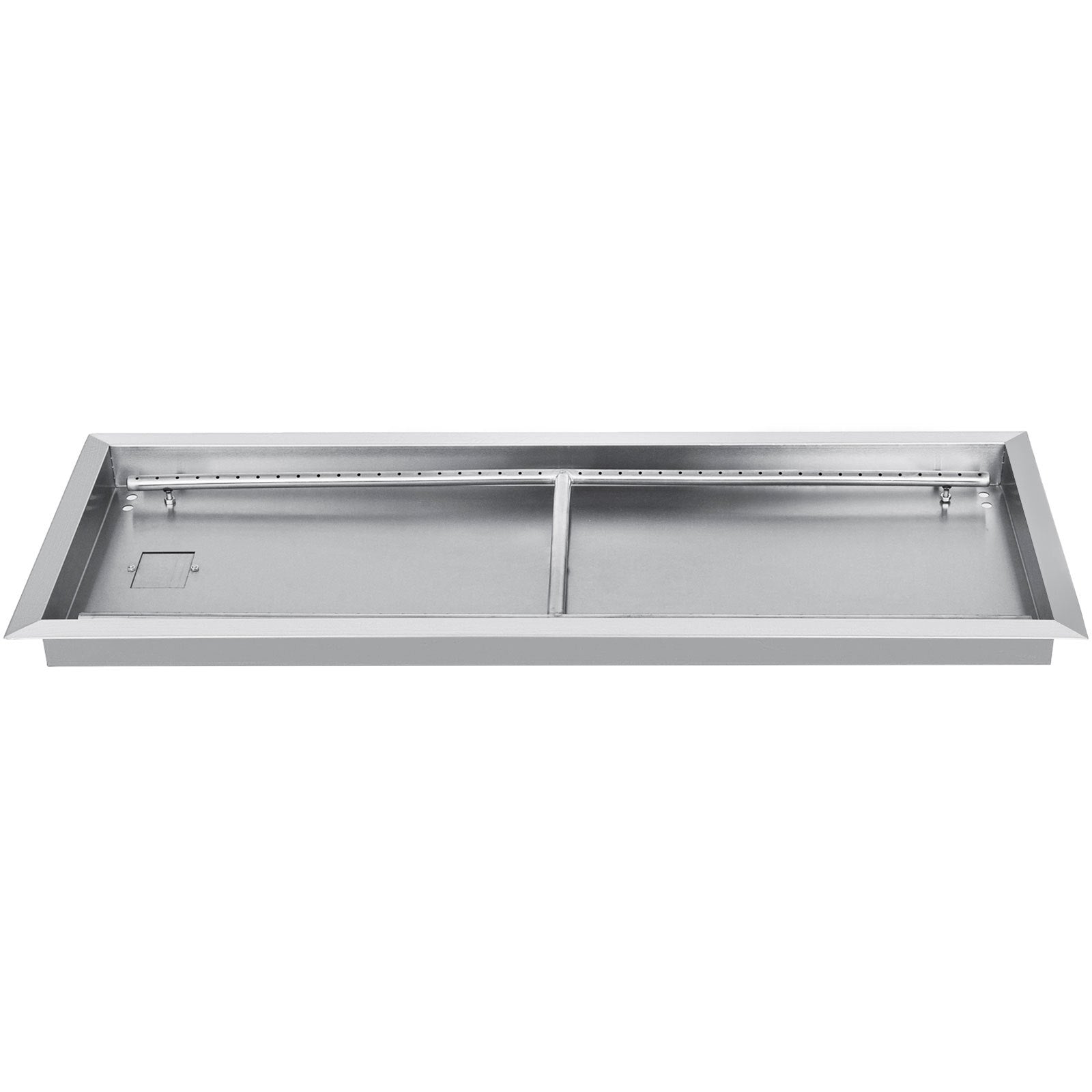 VEVOR Fire Pit Pan Stainless Steel Rectangular Fire Pit Pan and Burner 37.5x14 Inch, Built-in Fire Pit Pan Both for Propane Gas & Natural Gas Suitable for Indoor & Outdoor Use, 150K BTU 