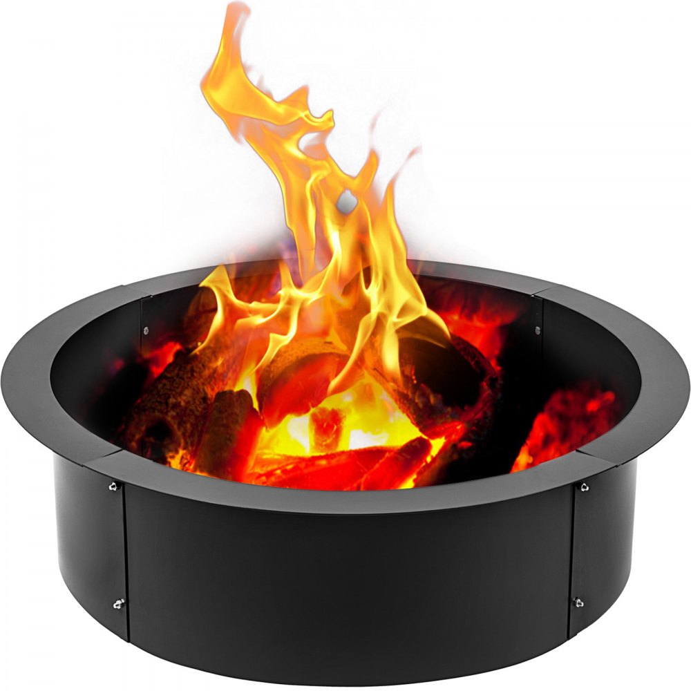 VEVOR 36-Inch Outer/30-Inch Inner Fire Pit Ring, Fire Pit Insert 3.0mm Thick Heavy Duty Solid Steel, Fire Pit Liner DIY Campfire Ring Above or In-Ground for Outdoor 
