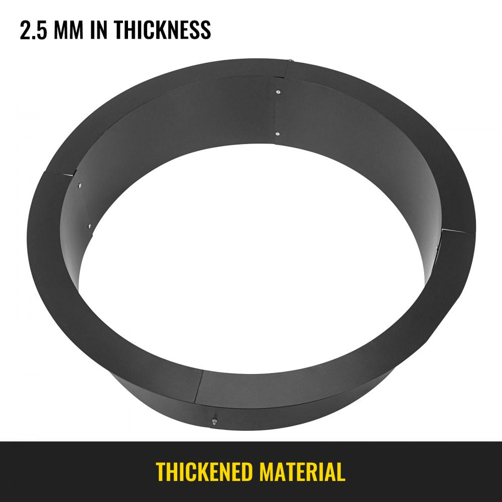 VEVOR 36-Inch Outer/30-Inch Inner Fire Pit Ring, Fire Pit Insert 3.0mm Thick Heavy Duty Solid Steel, Fire Pit Liner DIY Campfire Ring Above or In-Ground for Outdoor 