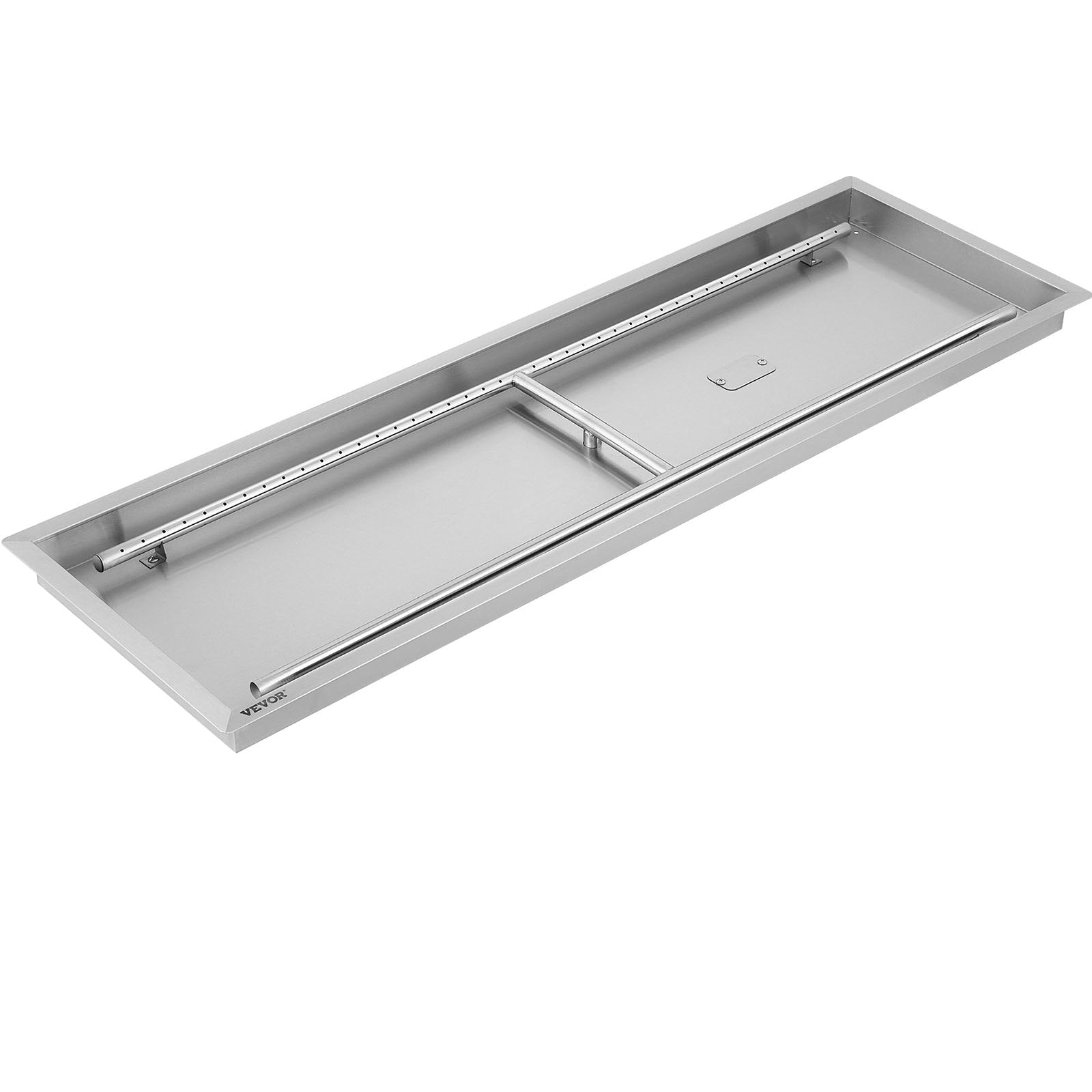 VEVOR Fire Pit Pan,Stainless Steel Linear Trough Fire Pit Pan and Burner,Built-in Fire Pit Burner Pan for Propane Gas (49x16 Inch) 