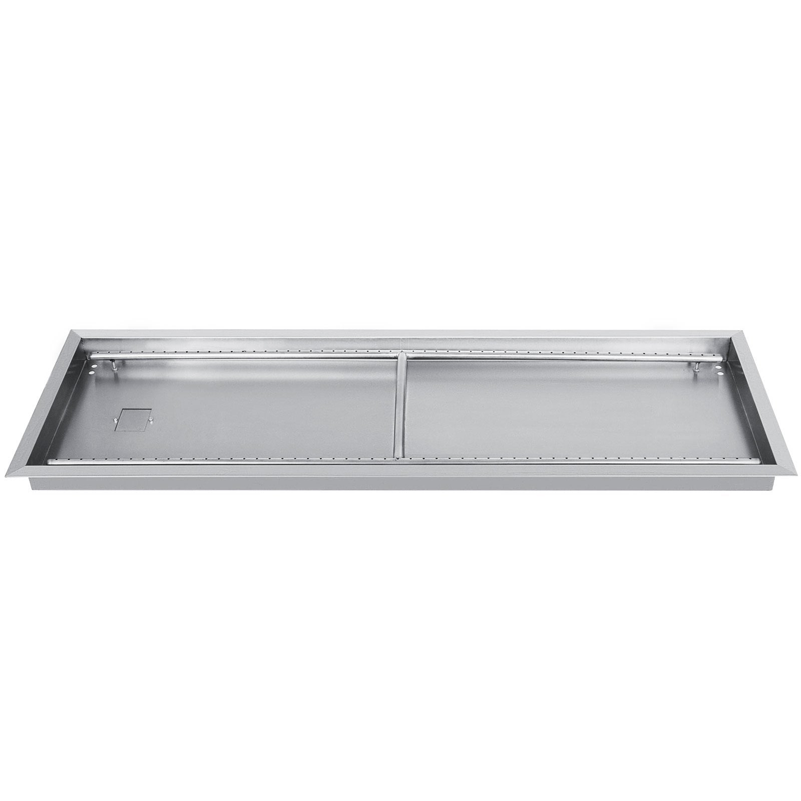 VEVOR Fire Pit Pan,Stainless Steel Linear Trough Fire Pit Pan and Burner,Built-in Fire Pit Burner Pan for Propane Gas (49x16 Inch) 