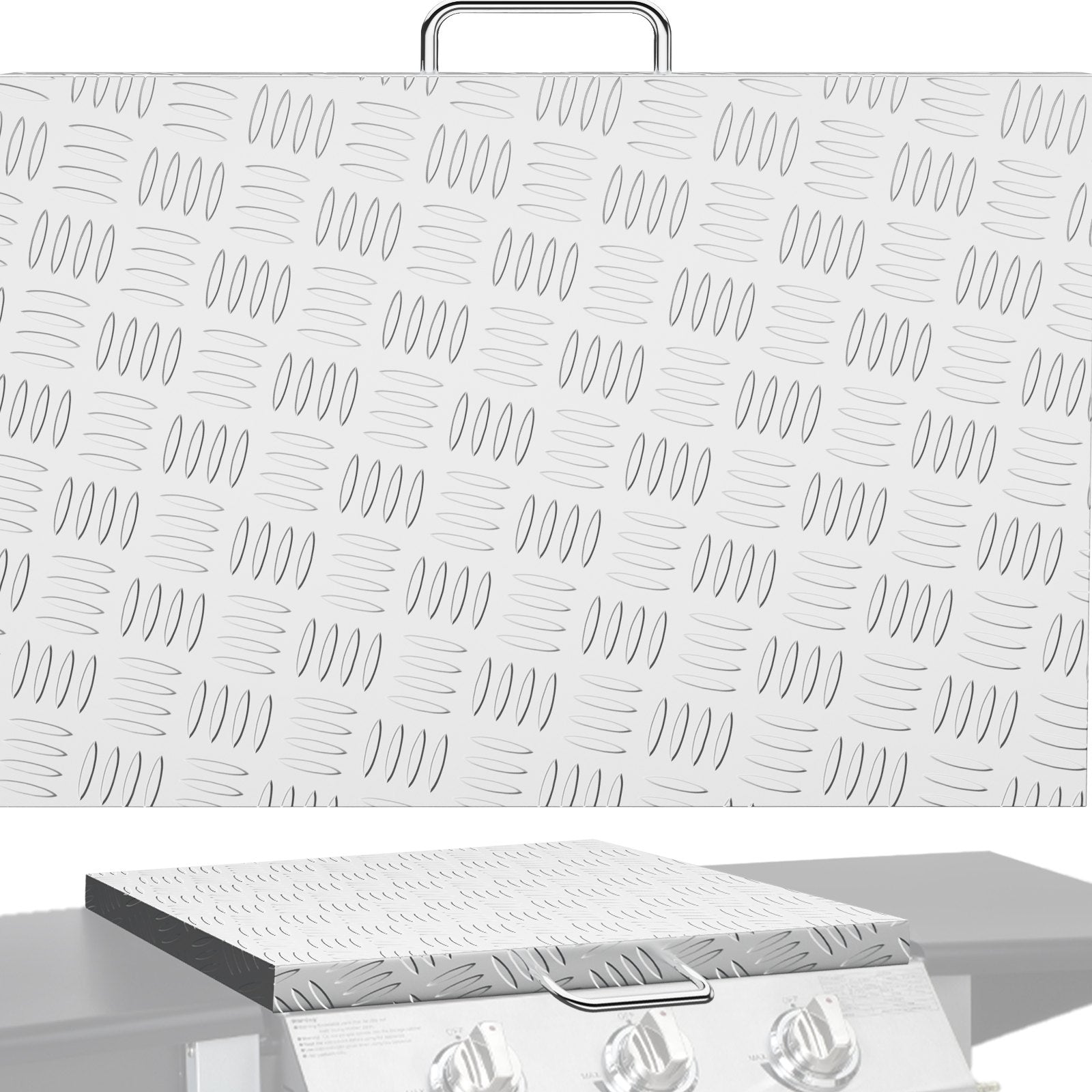 VEVOR Griddle Lid Cover, Work with 36\" Blackstone Griddle, Aluminum Diamond Plate Steel Flat Top Griddle Cover, Waterproof Griddle Hard Cover with Heatproof Handle 