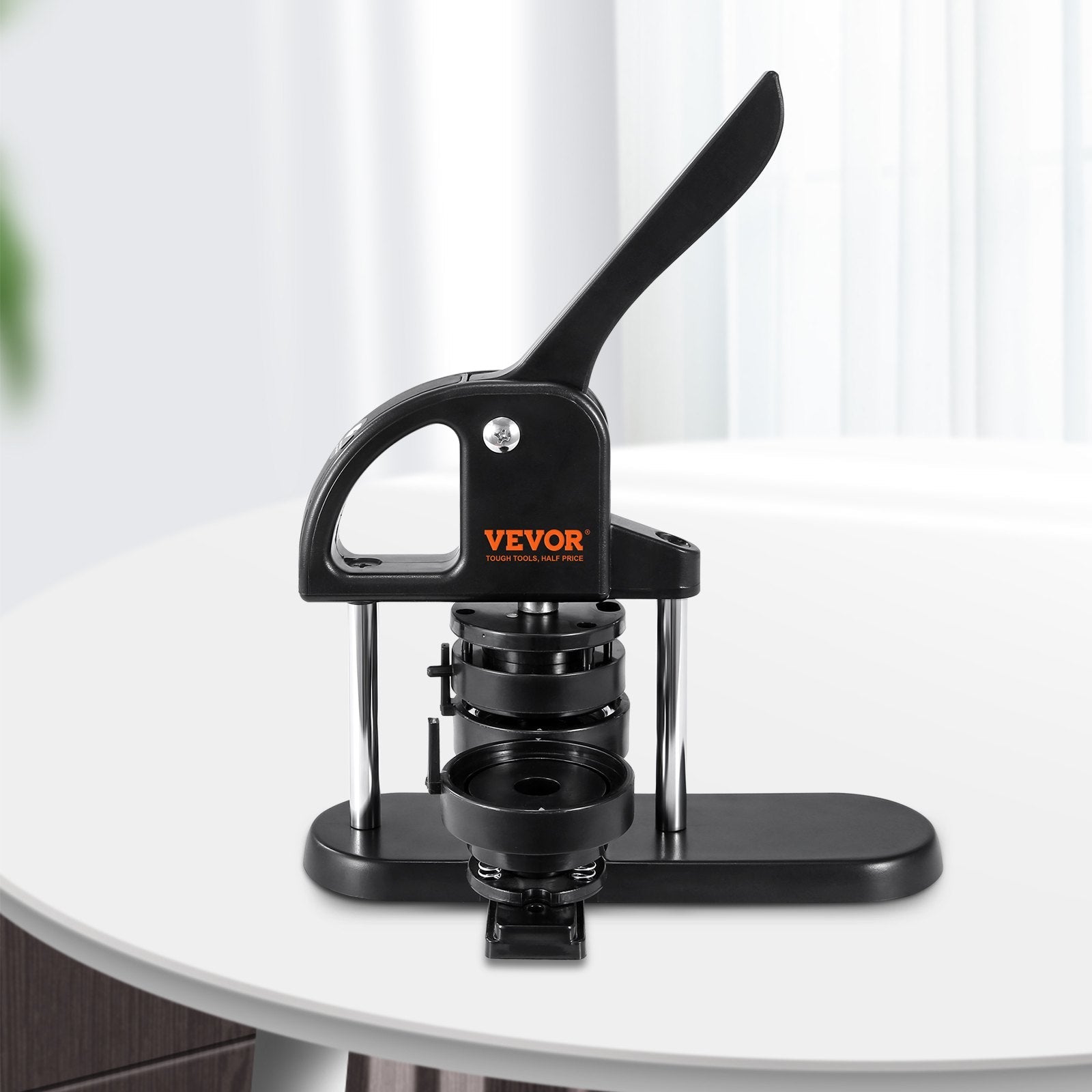 VEVOR Button Maker Machine, 1/1.25/2.28 inch(25/32/58mm) 3-in-1 Pin Maker, Installation-Free Badge Punch Press Kit, Button Making Supplies with 300pcs Button Parts, Circle Cutter, Magic Book 