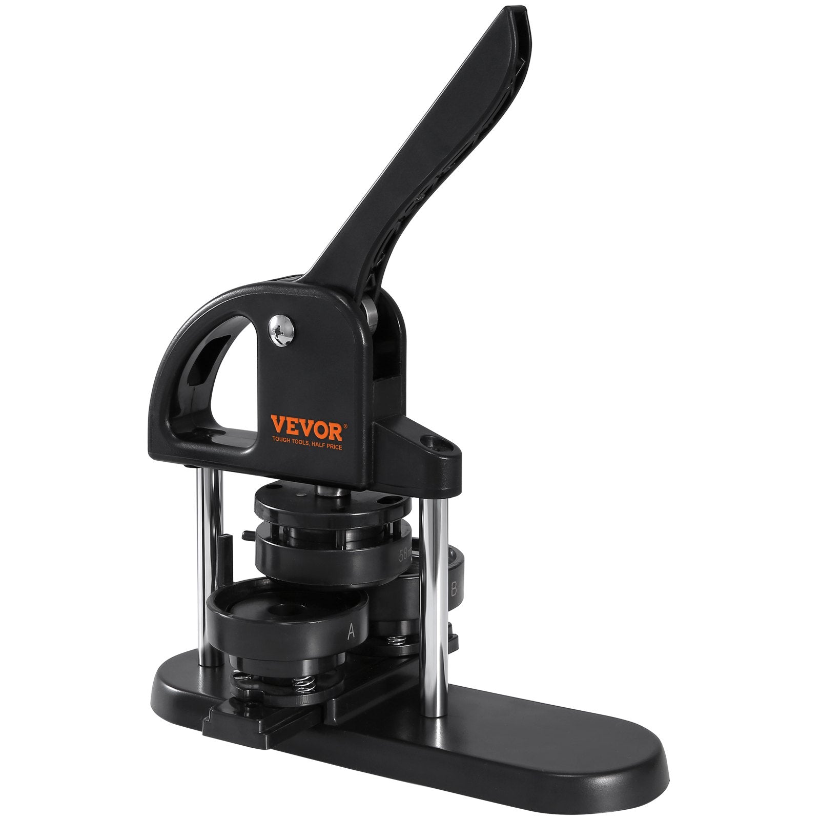 VEVOR Button Maker Machine, 1/1.25/2.28 inch(25/32/58mm) 3-in-1 Pin Maker, Installation-Free Badge Punch Press Kit, Button Making Supplies with 300pcs Button Parts, Circle Cutter, Magic Book 