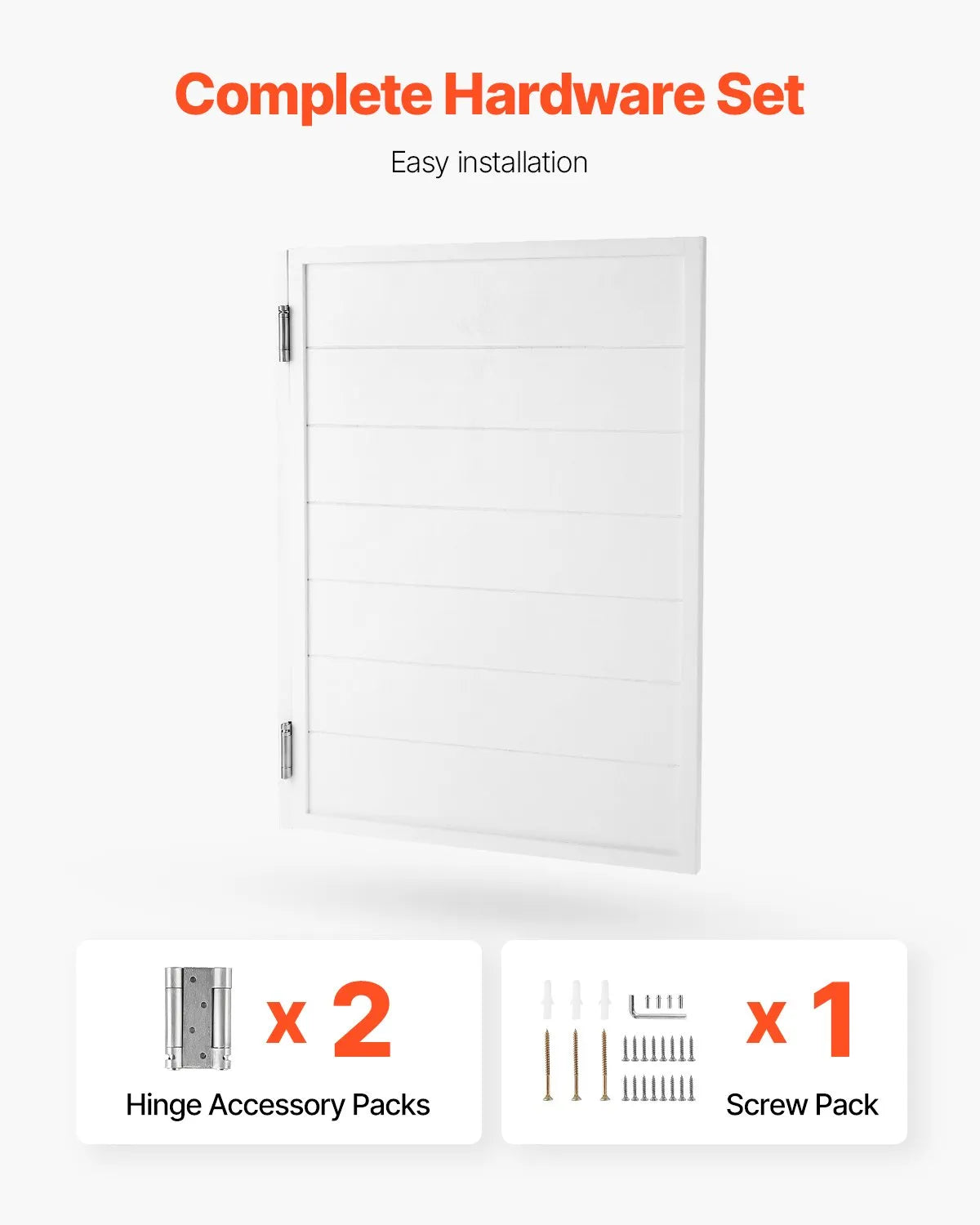 VEVOR Swinging Cafe Doors 32" x 42" Pine Wood White with Hinges & Hardware