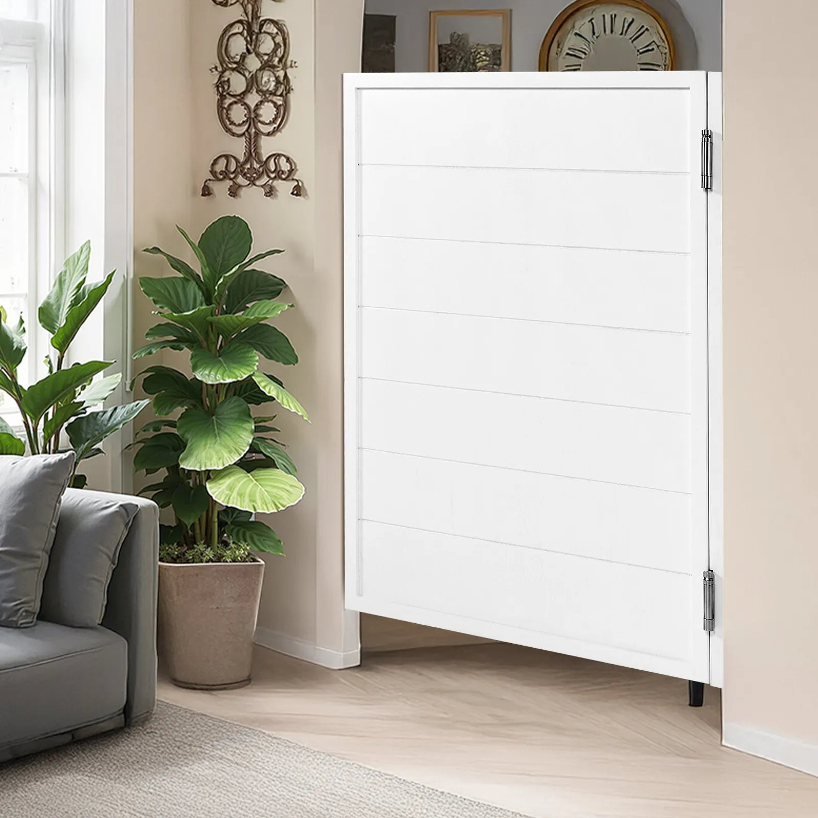 VEVOR Swinging Cafe Doors 32" x 42" Pine Wood White with Hinges & Hardware