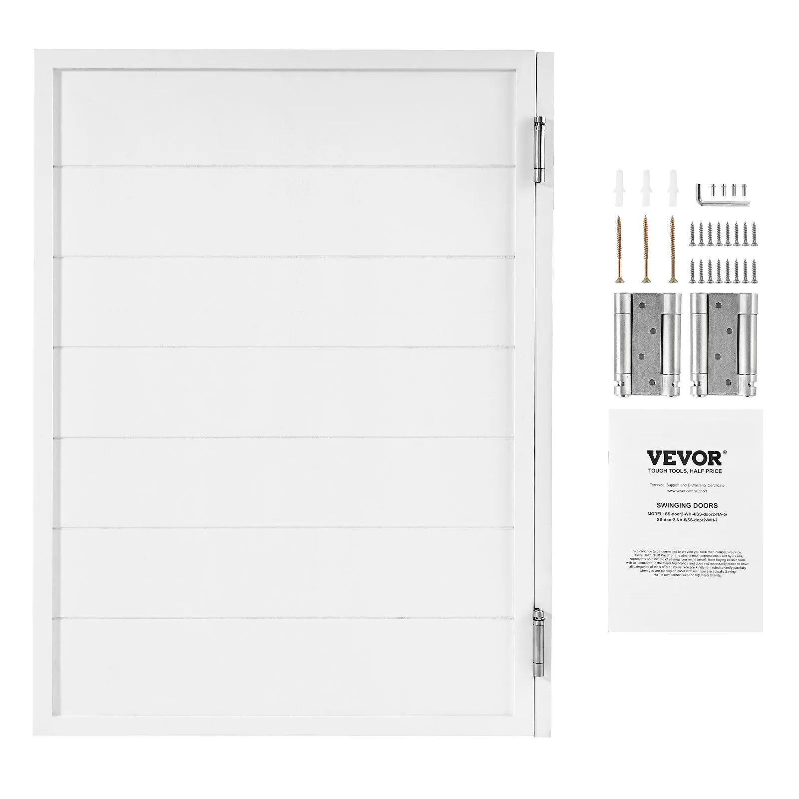 VEVOR Swinging Cafe Doors 32" x 42" Pine Wood White with Hinges & Hardware