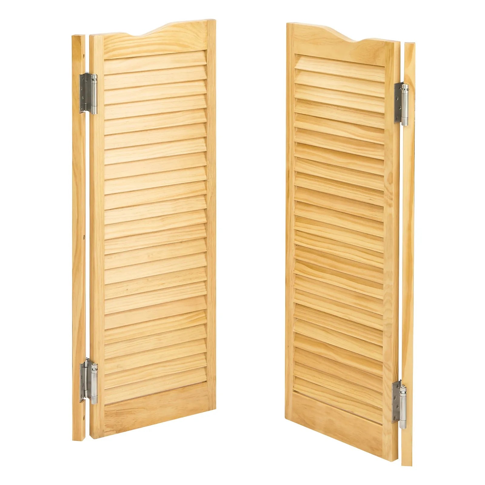 VEVOR Swinging Cafe Doors 36" x 42" Arched Top Pine Wood with Hinges Log