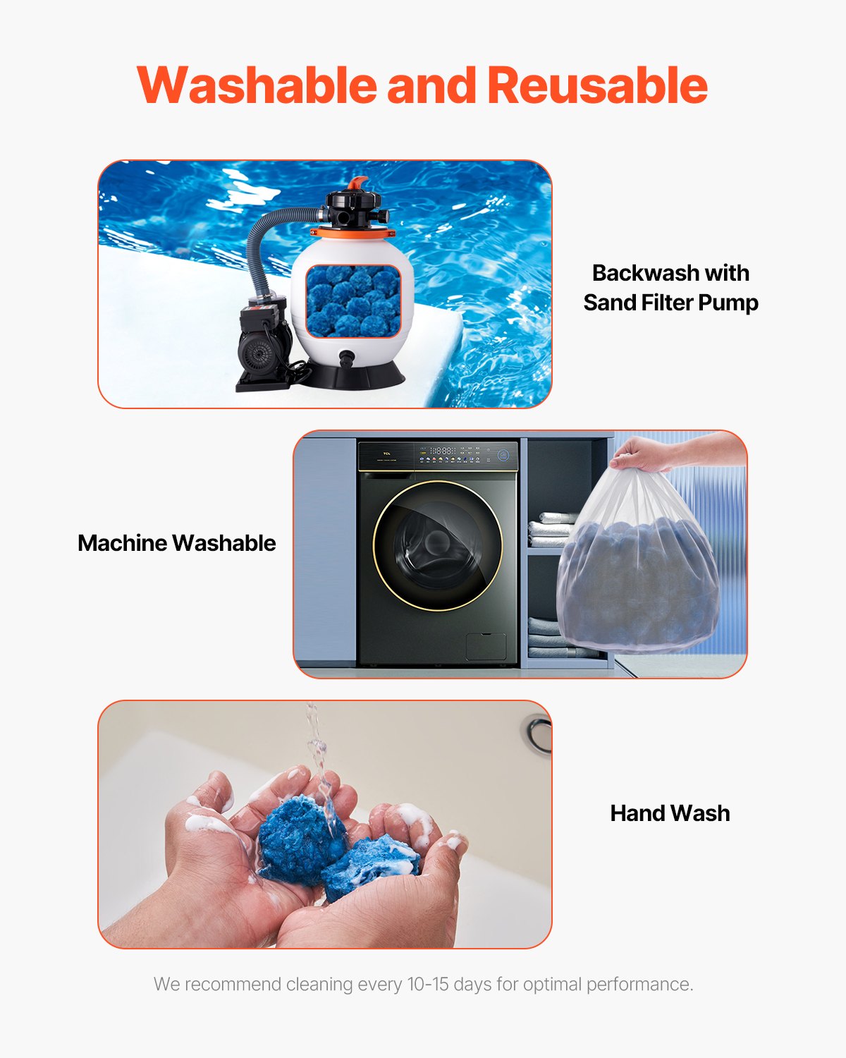 VEVOR Pool Filter Balls for Sand Filter Pump Swimming Pool 4 lbs Reusable Blue 