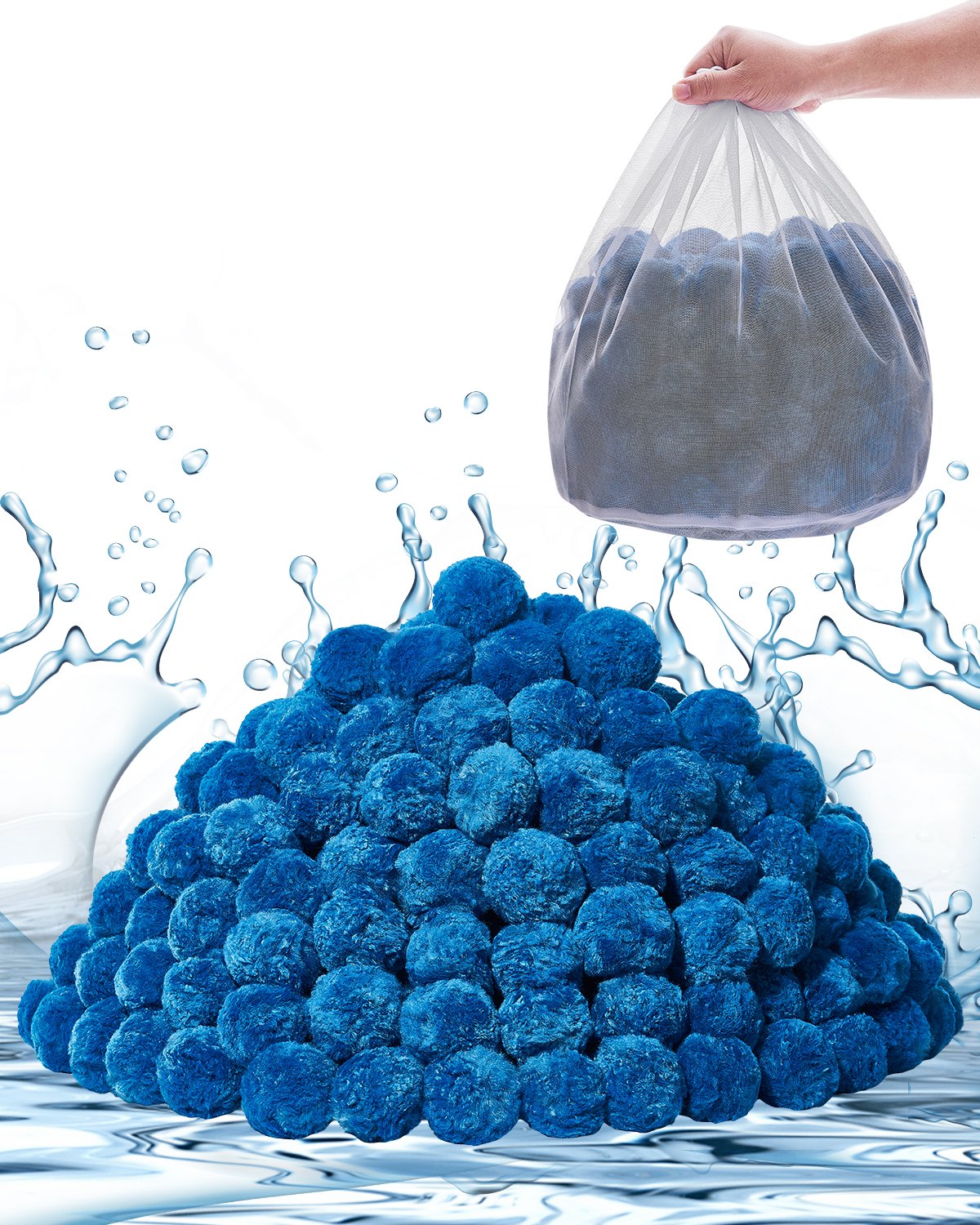 VEVOR Pool Filter Balls for Sand Filter Pump Swimming Pool 4 lbs Reusable Blue 