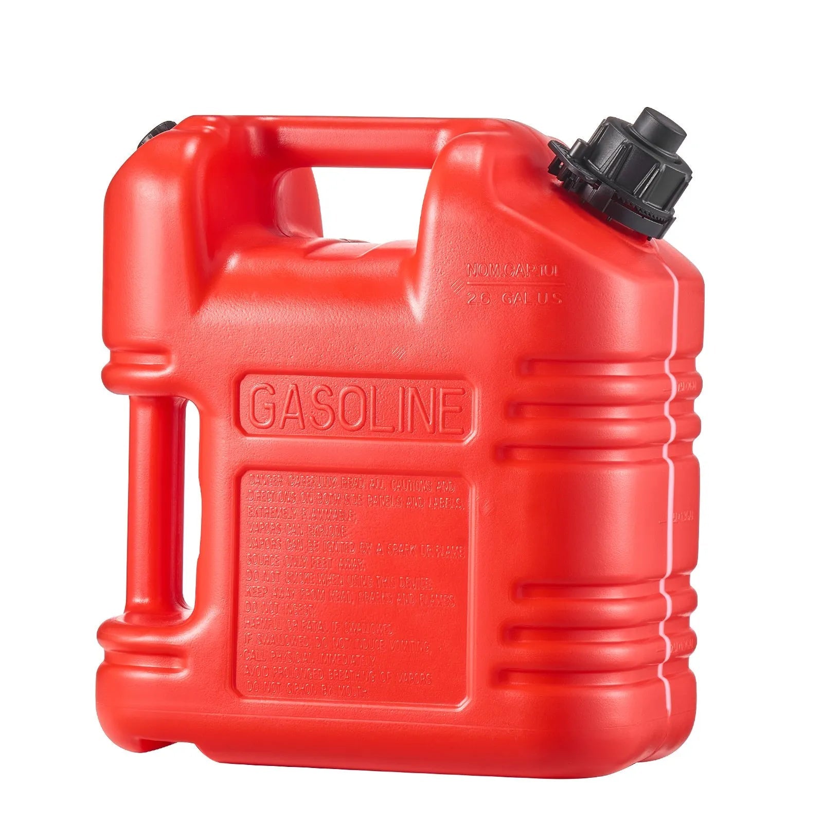 VEVOR Fuel Container, 2.5 Gallon, Gas Tank with Spout & Clear Scale, 15 L/min Max Flow Rate, Secure & Leak-proof, Portable Flat Fluid Container for Most Cars Motorcycle ATV UTV, Red, 1 Pack 