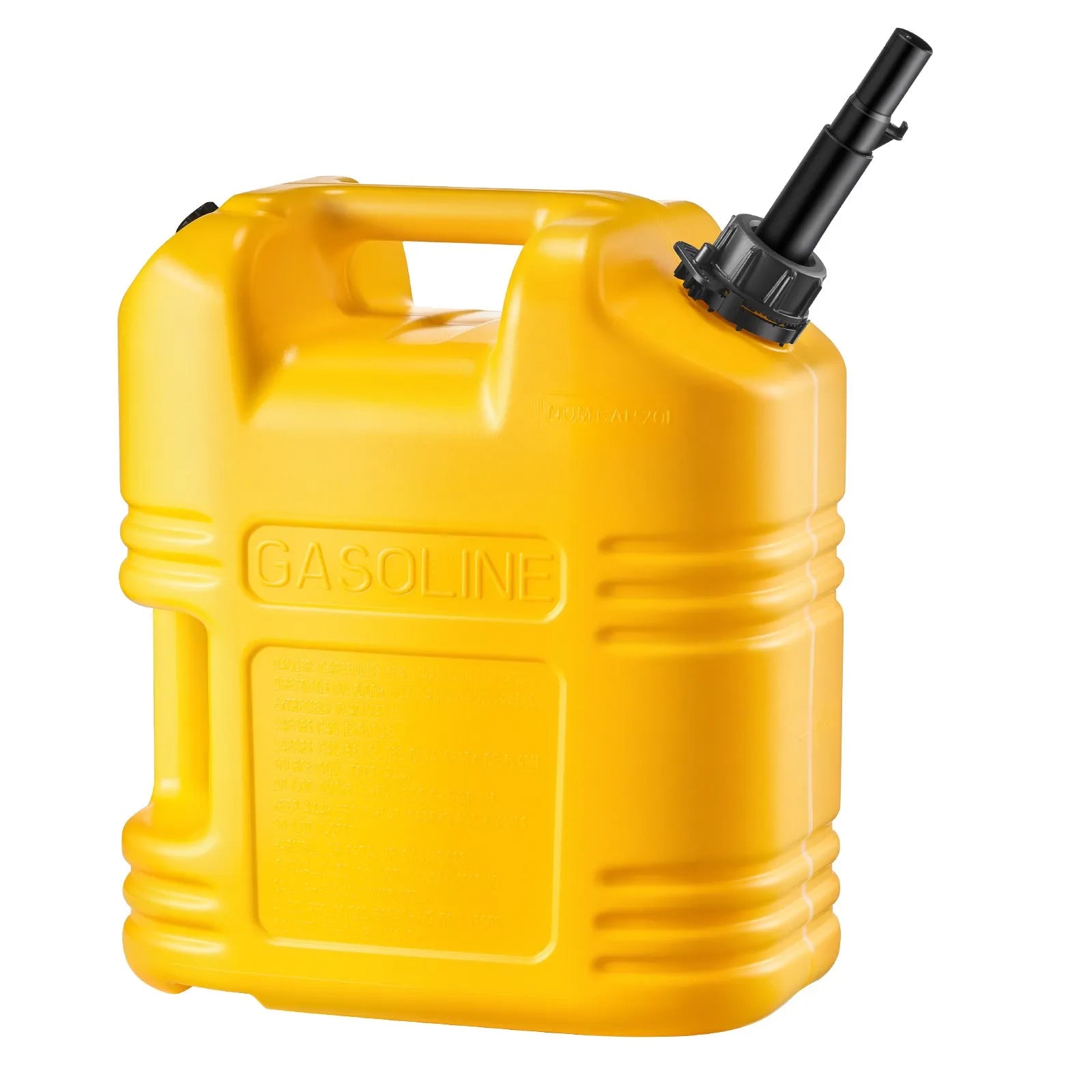 VEVOR Fuel Container, 5 Gallon, Gas Tank with Spout & Clear Scale, 15 L/min Max Flow Rate, Secure & Leak-proof, Portable Flat Fluid Container for Most Cars Motorcycle SUV ATV UTV, Yellow, 1 Pack 