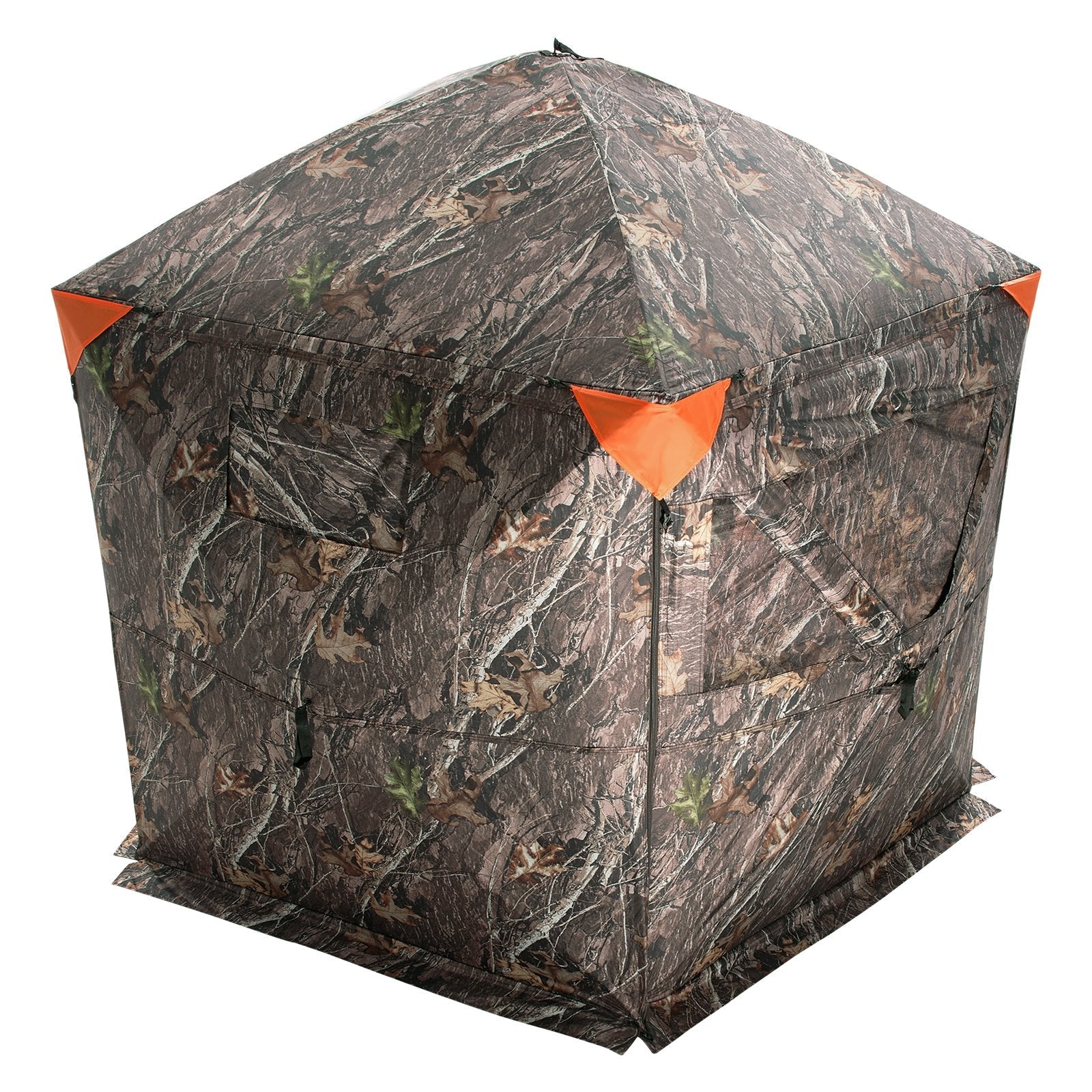 VEVOR Hunting Blind 288° See Through Ground Blind 4 Windows Mesh for 6-7 Person 
