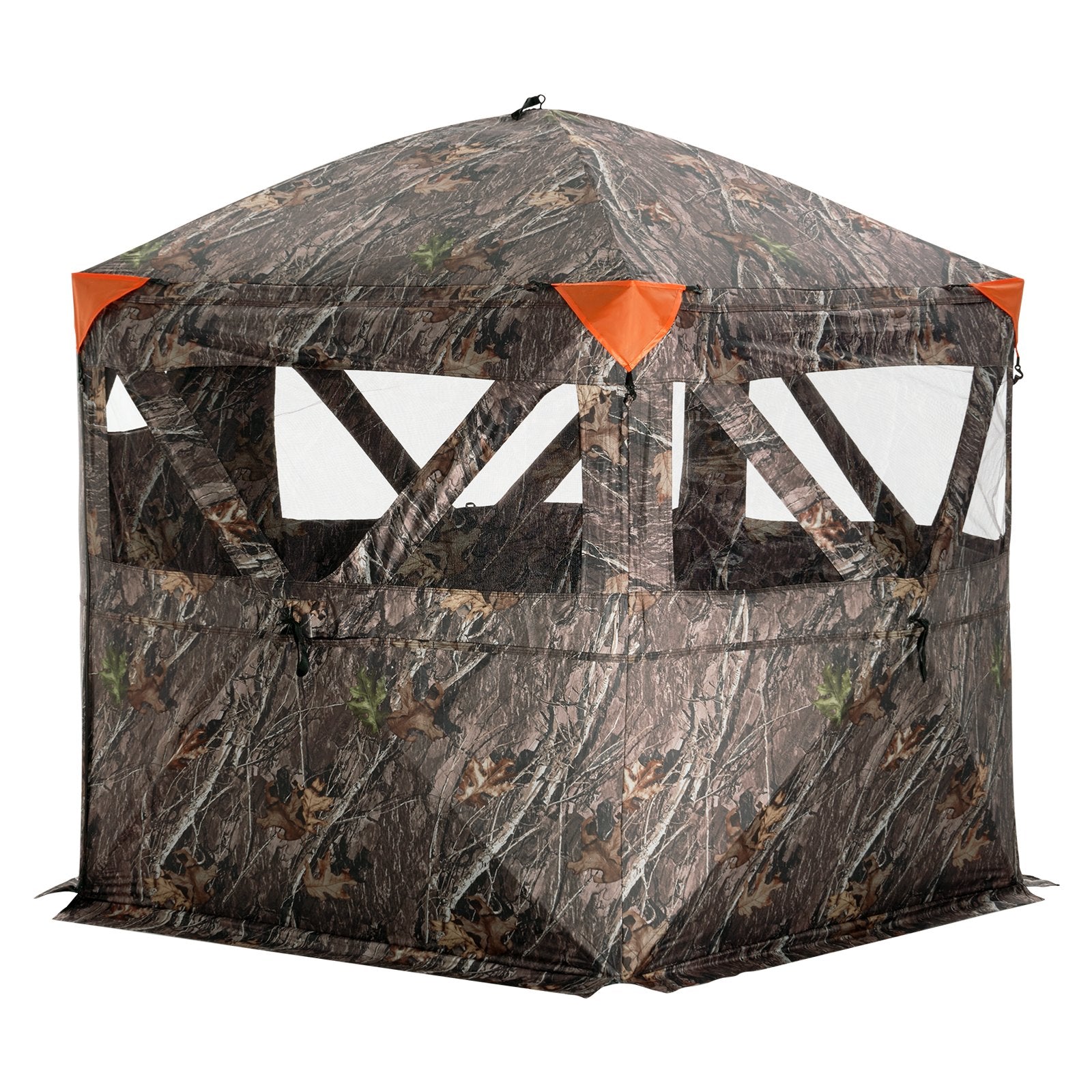 VEVOR Hunting Blind 288° See Through Ground Blind 4 Windows Mesh for 6-7 Person 