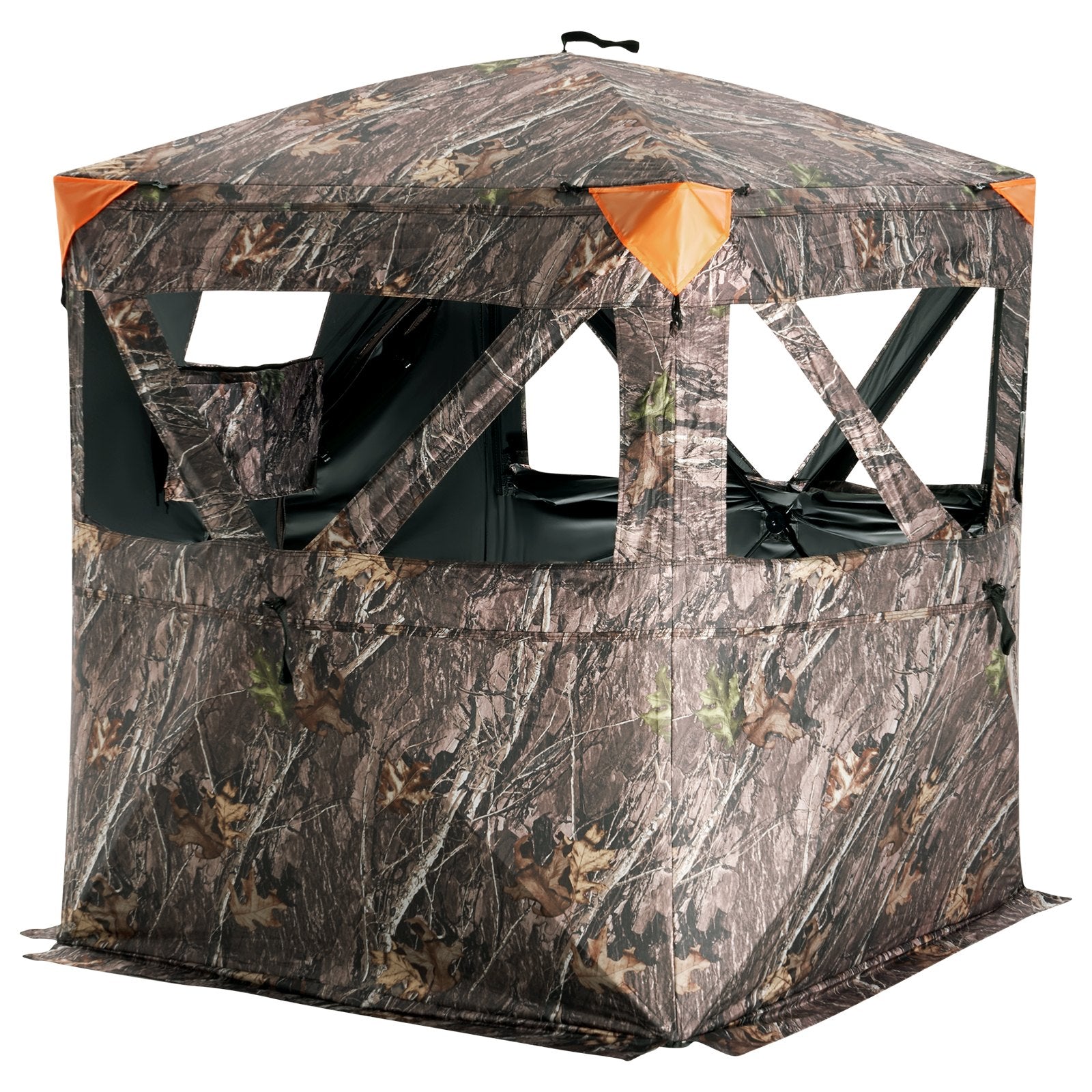 VEVOR Hunting Blind 270° See Through Ground Blind 3 Windows Mesh for 1-2 Person 