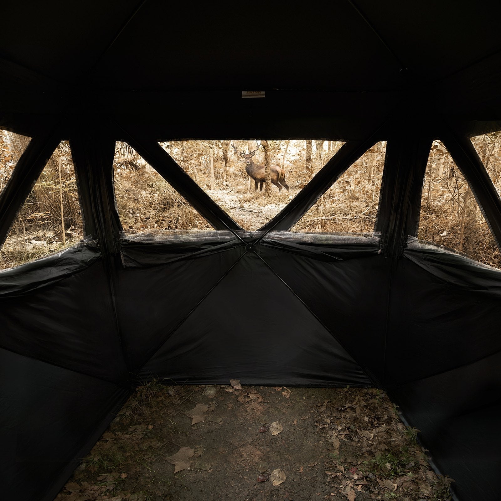VEVOR Hunting Blind 270° See Through Ground Blind 3 Windows Mesh for 2-3 Person 