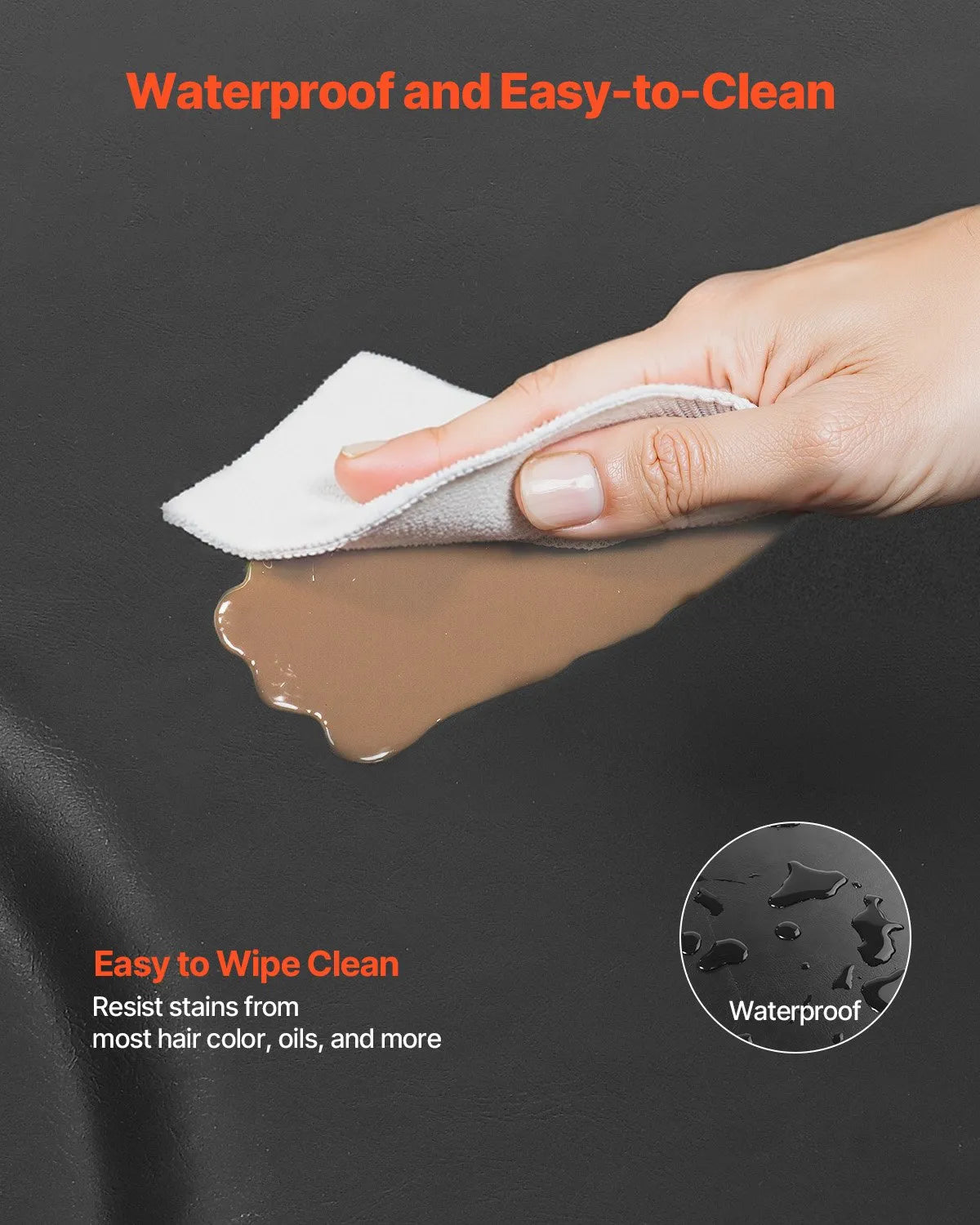 VEVOR Salon Mat for Hair Stylist 3 x 4 FT Semicircle Salon Chair Mat 1-inch Thick