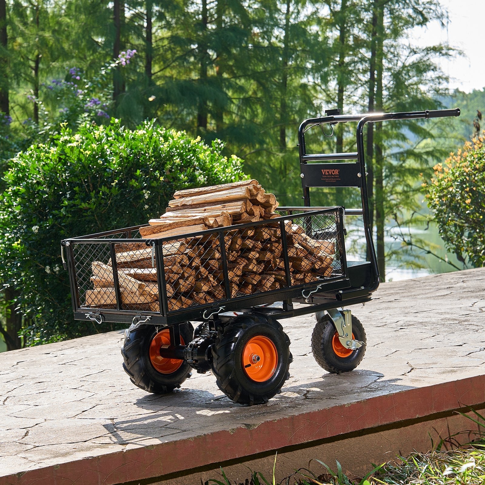 VEVOR Electric Utility Cart 500lbs Capacity Power Wagon 36V 432W Wheelbarrow 
