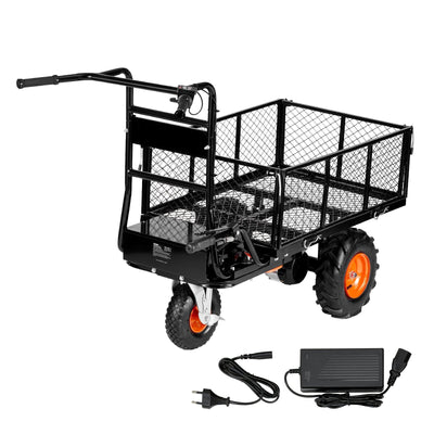 VEVOR Electric Utility Cart 500lbs Capacity Power Wagon 36V 432W Wheelbarrow 