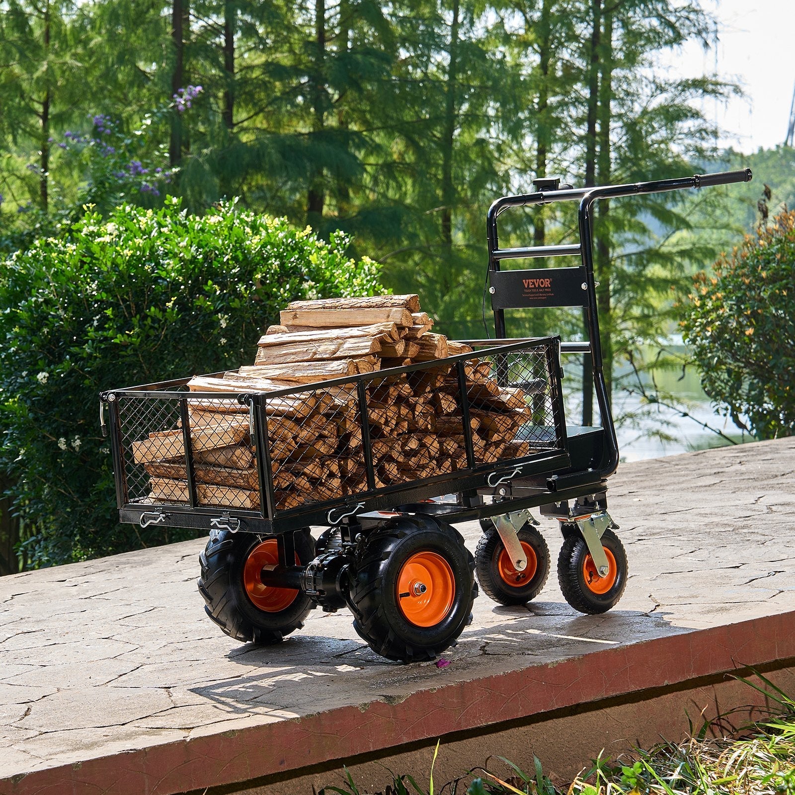 VEVOR Electric Utility Cart 660lbs Capacity Power Wagon 36V 432W Wheelbarrow 
