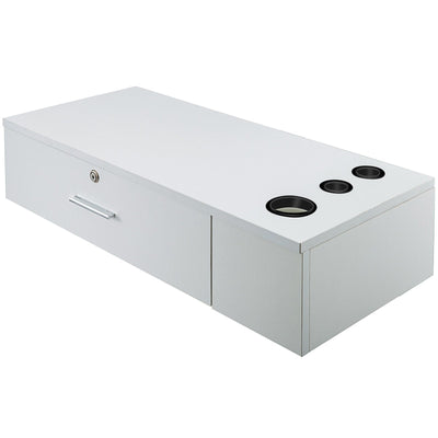 VEVOR Salon Station White Salon Wall Mount Stations Salon Cabinet Wall Mount Stations Hair Styling Classic Locking Single Drawer Storage Beauty Salon Spa Equipment Barber Stations 