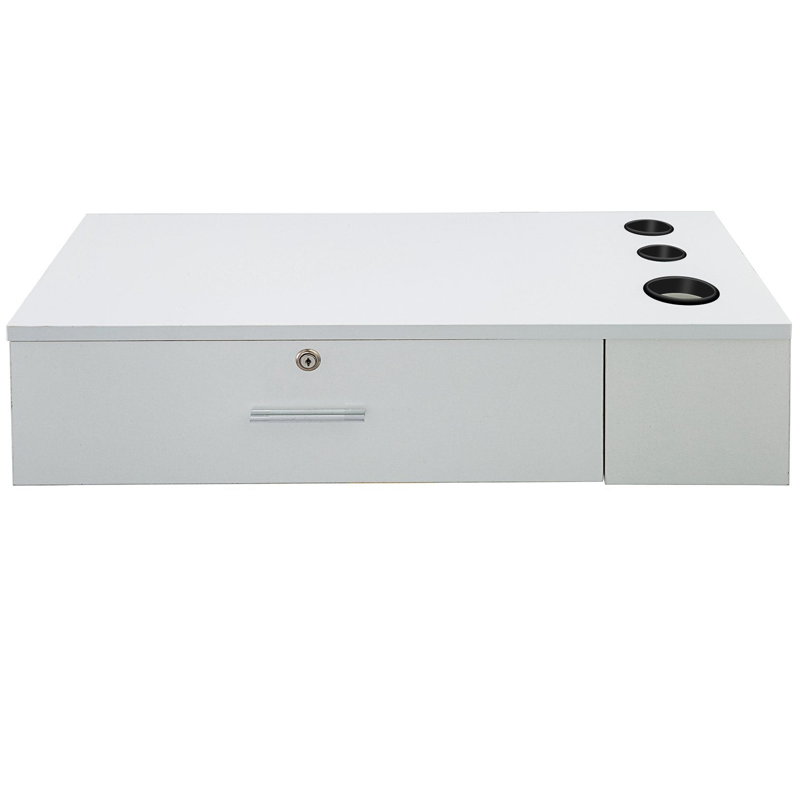 VEVOR Salon Station White Salon Wall Mount Stations Salon Cabinet Wall Mount Stations Hair Styling Classic Locking Single Drawer Storage Beauty Salon Spa Equipment Barber Stations 