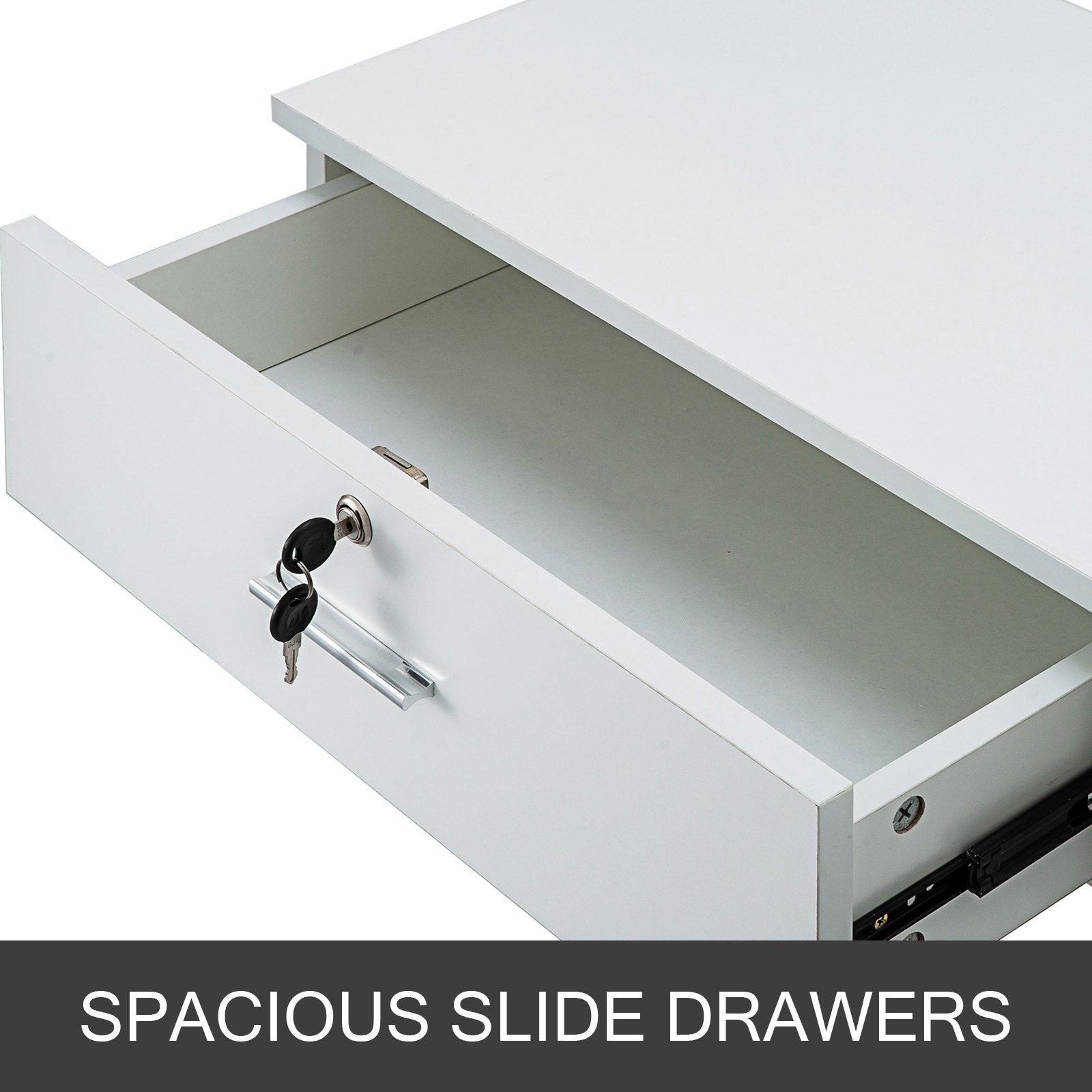 VEVOR Salon Station White Salon Wall Mount Stations Salon Cabinet Wall Mount Stations Hair Styling Classic Locking Single Drawer Storage Beauty Salon Spa Equipment Barber Stations 