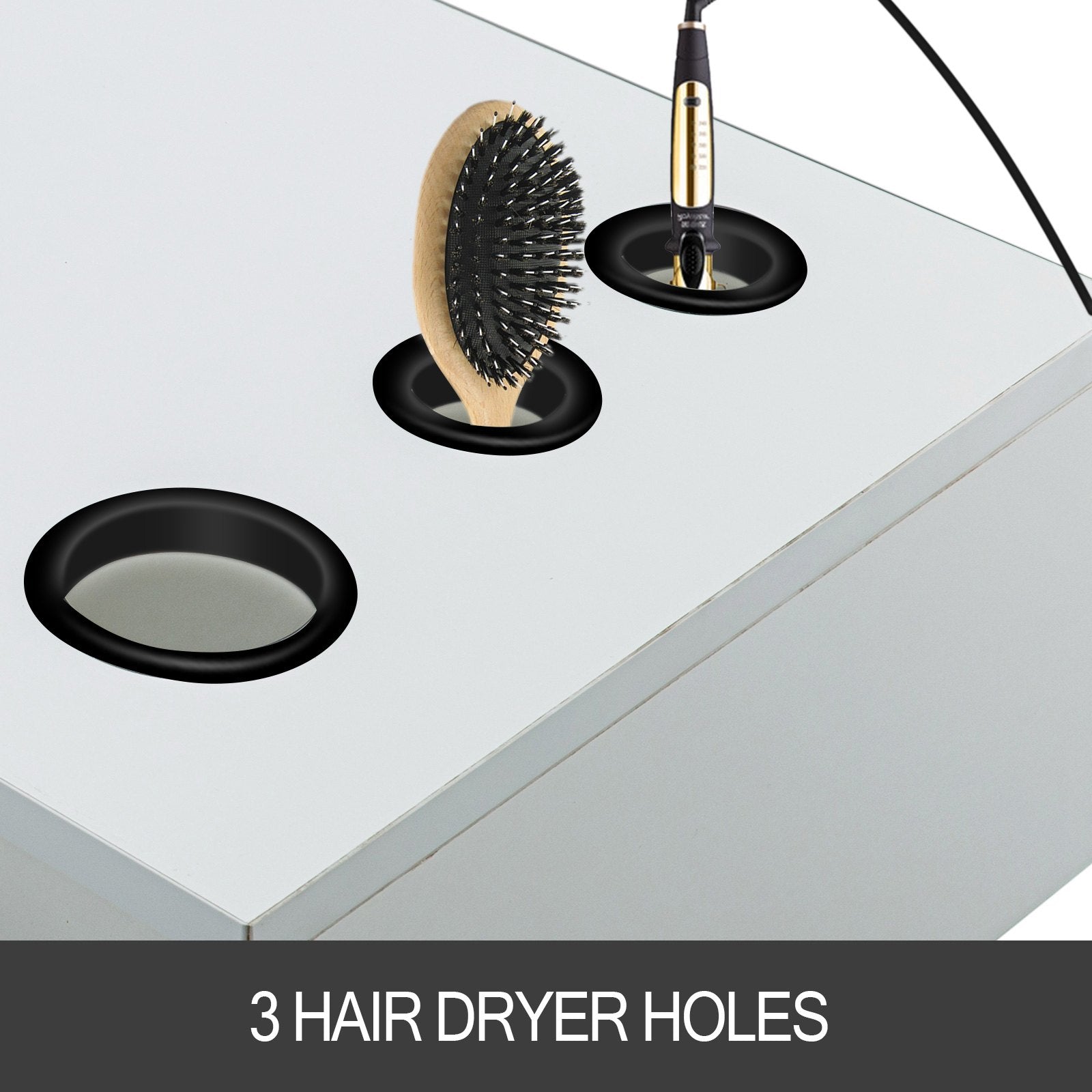 VEVOR Salon Station White Salon Wall Mount Stations Salon Cabinet Wall Mount Stations Hair Styling Classic Locking Single Drawer Storage Beauty Salon Spa Equipment Barber Stations 