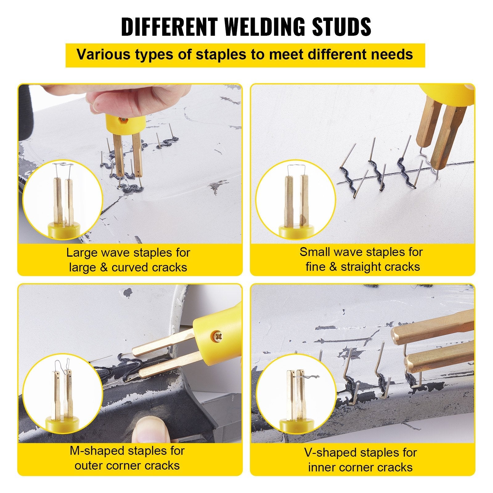 VEVOR Hot Stapler Plastic Repair Kit 600 Staples Tool Box 20W Plastic Welder Kit for Plastic Repair Thermo Repair (600 Staples) 