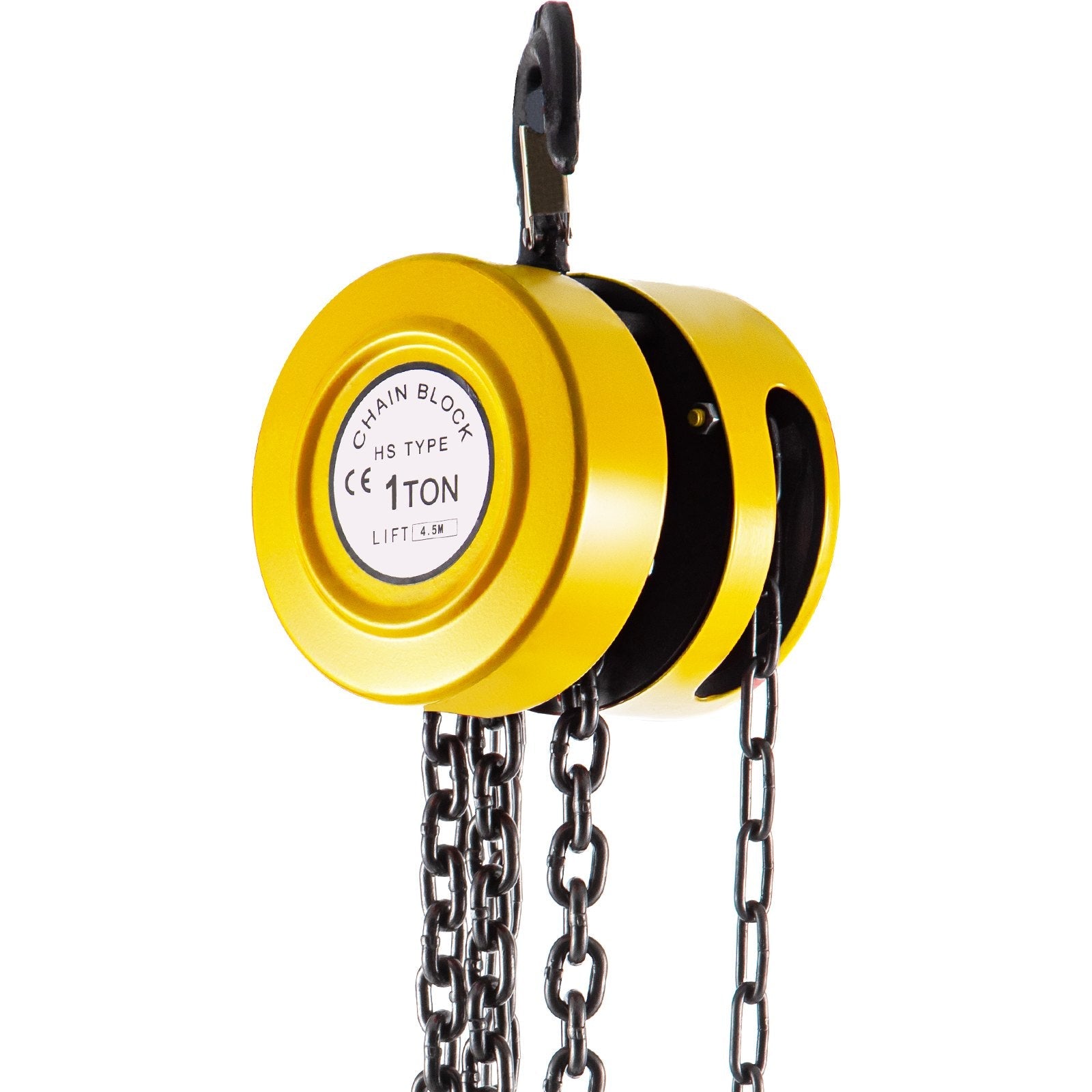 VEVOR Hand Chain Hoist, 2200 lbs /1 Ton Capacity Chain Block, 15ft/4.5m Lift Manual Hand Chain Block, Manual Hoist w/ Industrial-Grade Steel Construction for Lifting Good in Transport & Workshop, Yell 