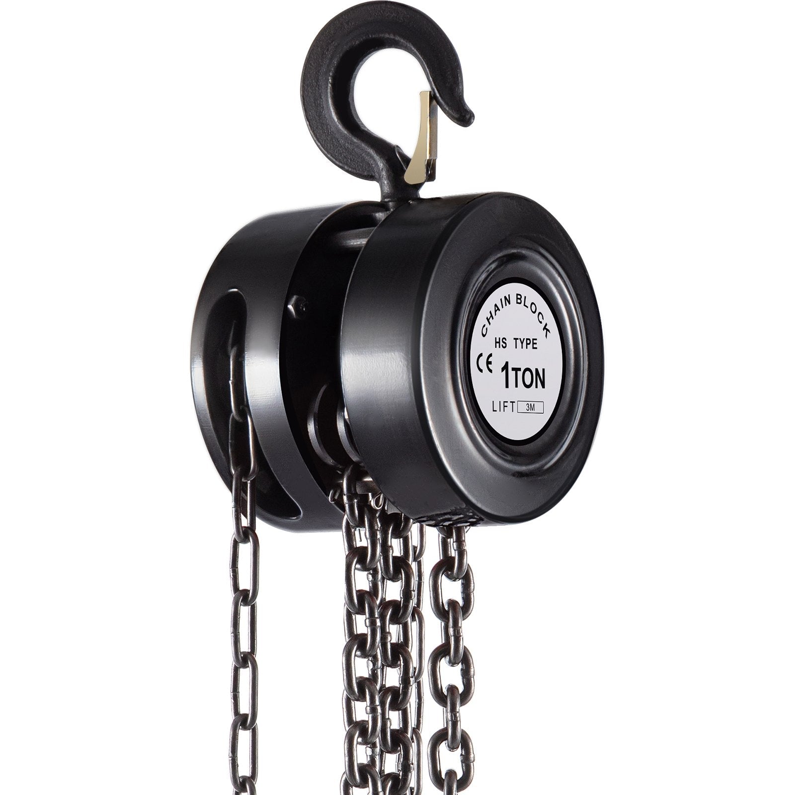 VEVOR Hand Chain Hoist, 2200 lbs /1 Ton Capacity Chain Block, 10ft/3m Lift Manual Hand Chain Block, Manual Hoist w/ Industrial-Grade Steel Construction for Lifting Good in Transport & Workshop, Black 