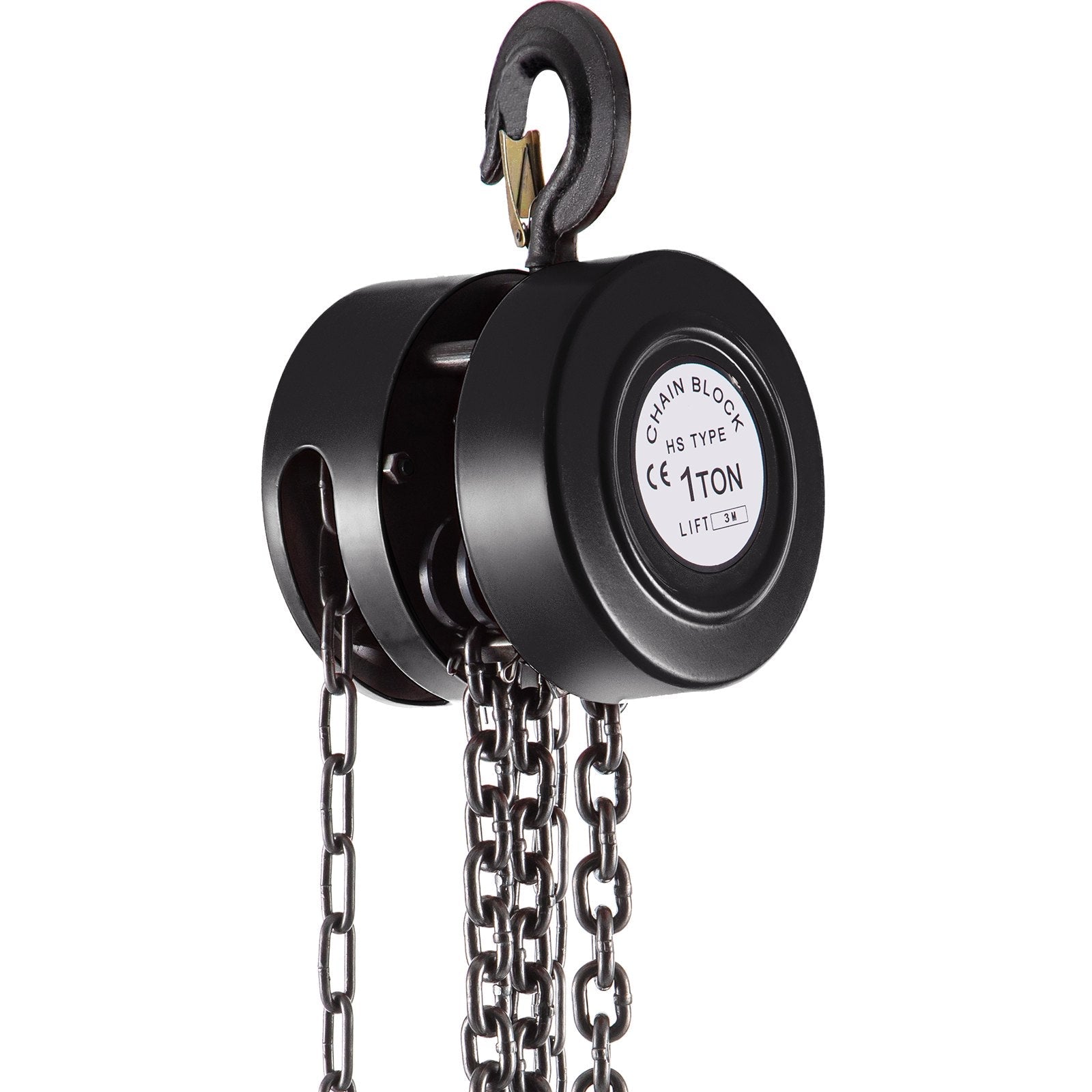 VEVOR Hand Chain Hoist, 2200 lbs /1 Ton Capacity Chain Block, 10ft/3m Lift Manual Hand Chain Block, Manual Hoist w/ Industrial-Grade Steel Construction for Lifting Good in Transport & Workshop, Black 