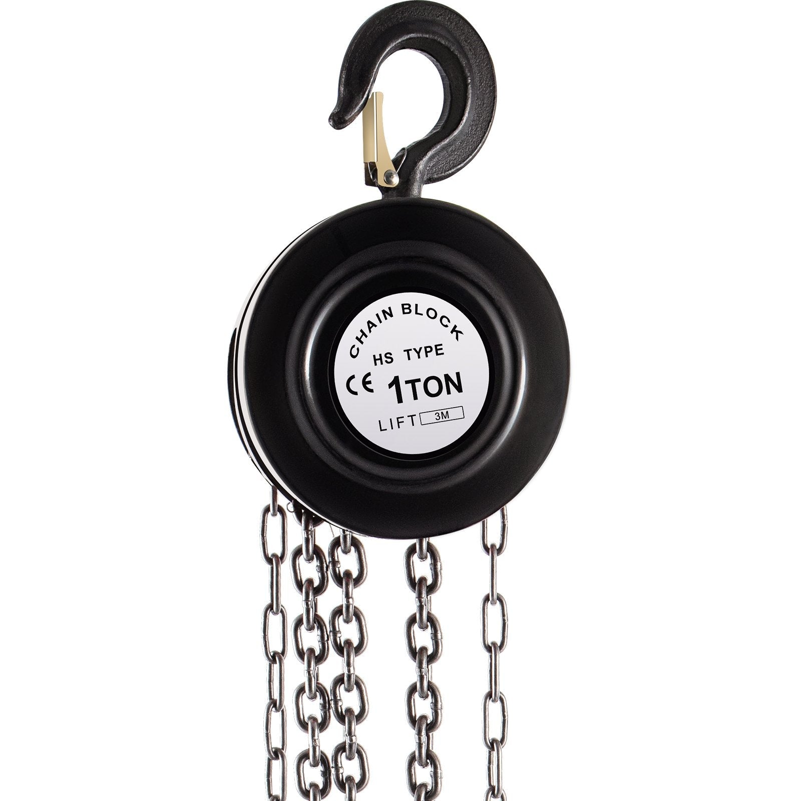 VEVOR Hand Chain Hoist, 2200 lbs /1 Ton Capacity Chain Block, 10ft/3m Lift Manual Hand Chain Block, Manual Hoist w/ Industrial-Grade Steel Construction for Lifting Good in Transport & Workshop, Black 