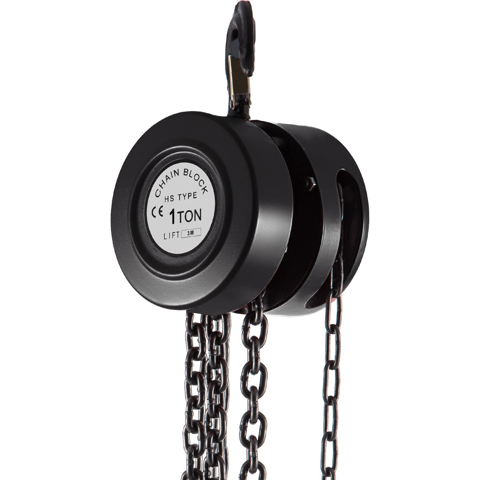 VEVOR Hand Chain Hoist, 2200 lbs /1 Ton Capacity Chain Block, 10ft/3m Lift Manual Hand Chain Block, Manual Hoist w/ Industrial-Grade Steel Construction for Lifting Good in Transport & Workshop, Black 