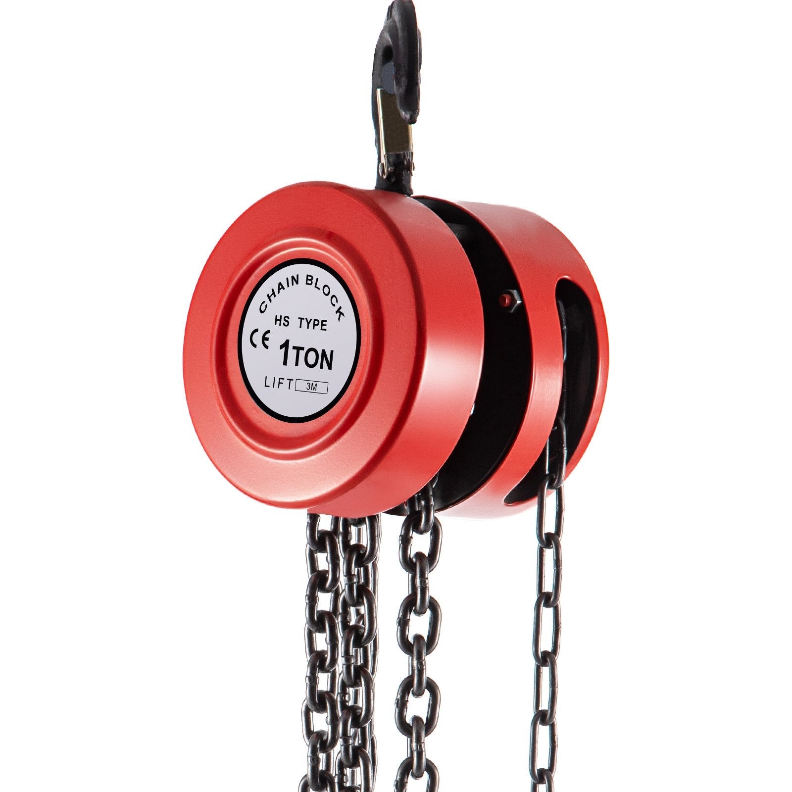 VEVOR Hand Chain Hoist, 2200 lbs /1 Ton Capacity Chain Block, 10ft/3m Lift Manual Hand Chain Block, Manual Hoist w/ Industrial-Grade Steel Construction for Lifting Good in Transport & Workshop, Red 