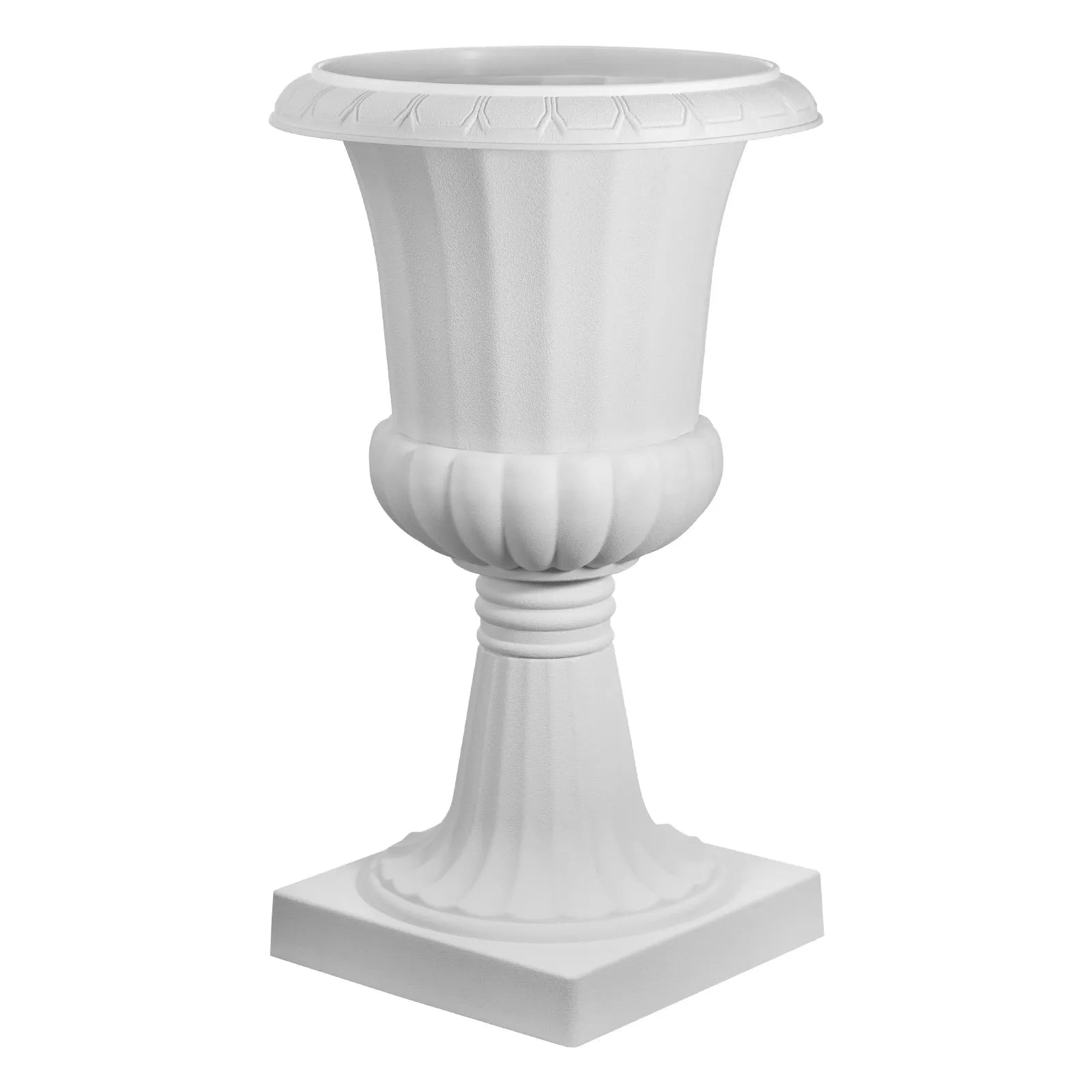 VEVOR Plastic Urn Planters, 15.8 x 26.4 Inch, 2 Pack White Classic Flower Pots Front Porch Planters, Indoor & Outdoor Vase for Wedding, Party, Event, Home, Stage, Garden, Balcony, Patio Decoration 