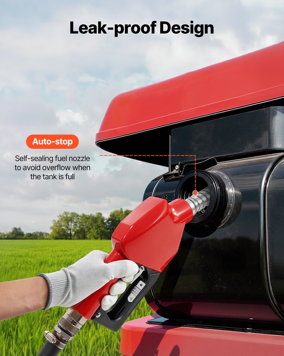 VEVOR Fuel Caddy 32 Gallon Portable Fuel Tank with 12V DC Electric Transfer Pump 