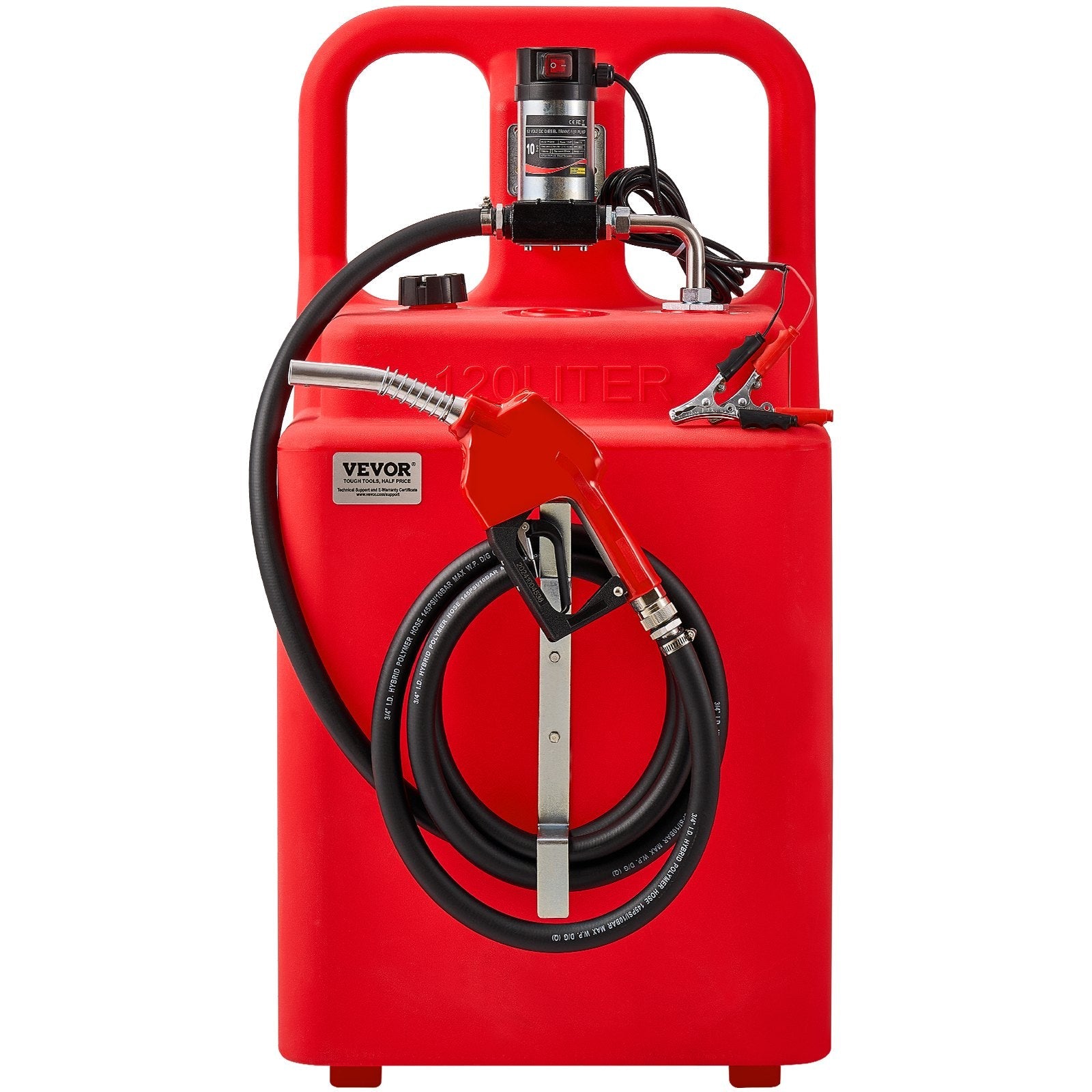 VEVOR Fuel Caddy 32 Gallon Portable Fuel Tank with 12V DC Electric Transfer Pump 