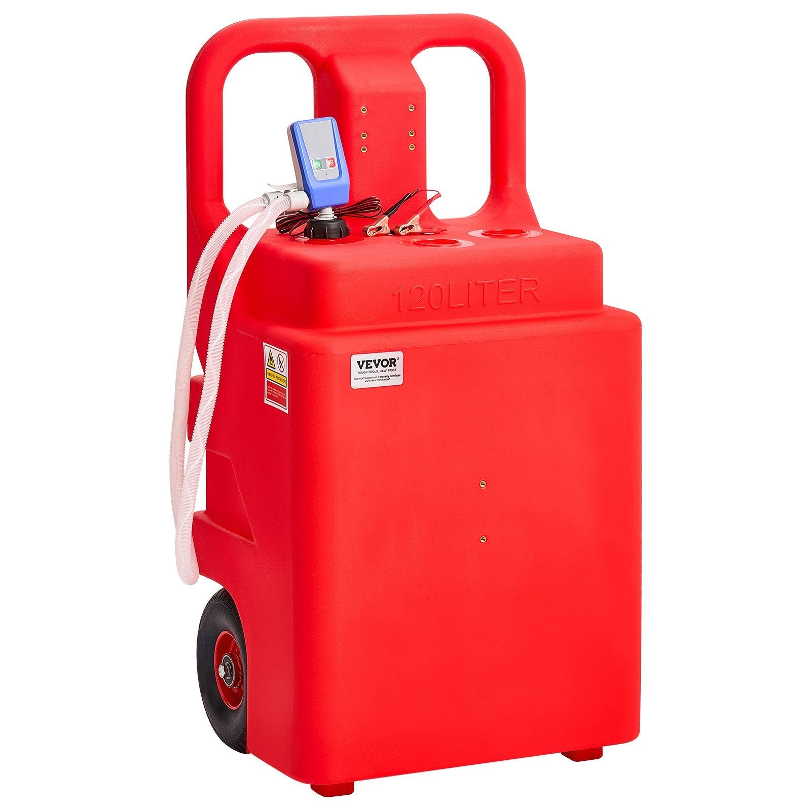 VEVOR Fuel Caddy 32 Gallon Fuel Tank with 12V DC 2.5 GPM Electric Transfer Pump 