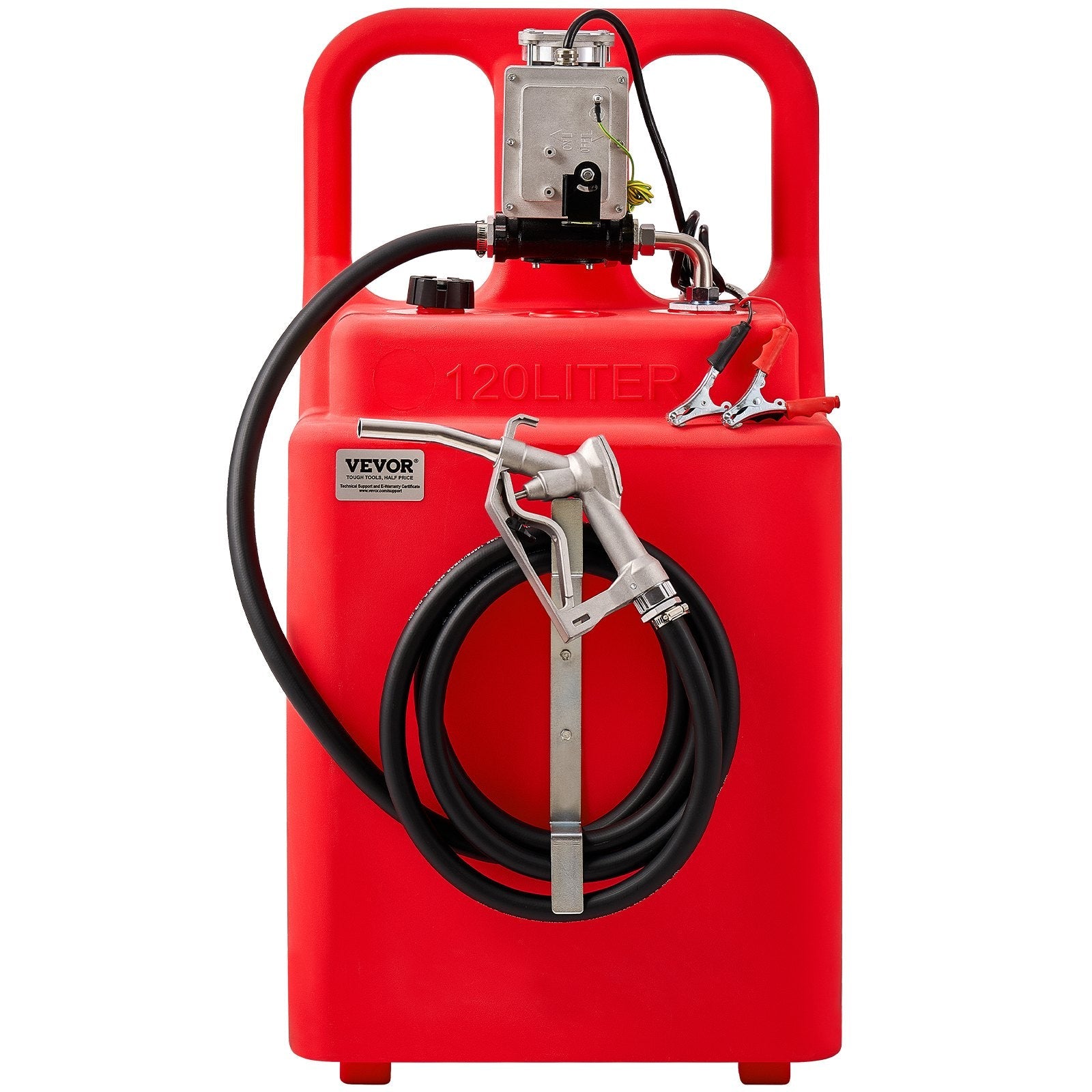 VEVOR Fuel Caddy 32 Gallon Fuel Tank with 12V DC 15 GPM Electric Transfer Pump 