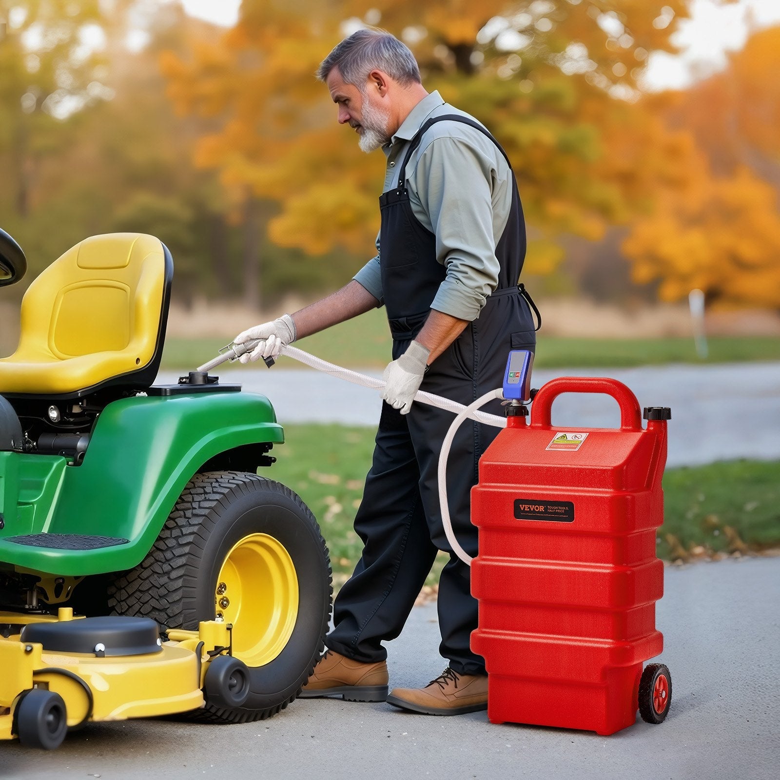 VEVOR Fuel Caddy 16 Gallon Portable Fuel Tank with 12V DC Electric Transfer Pump 
