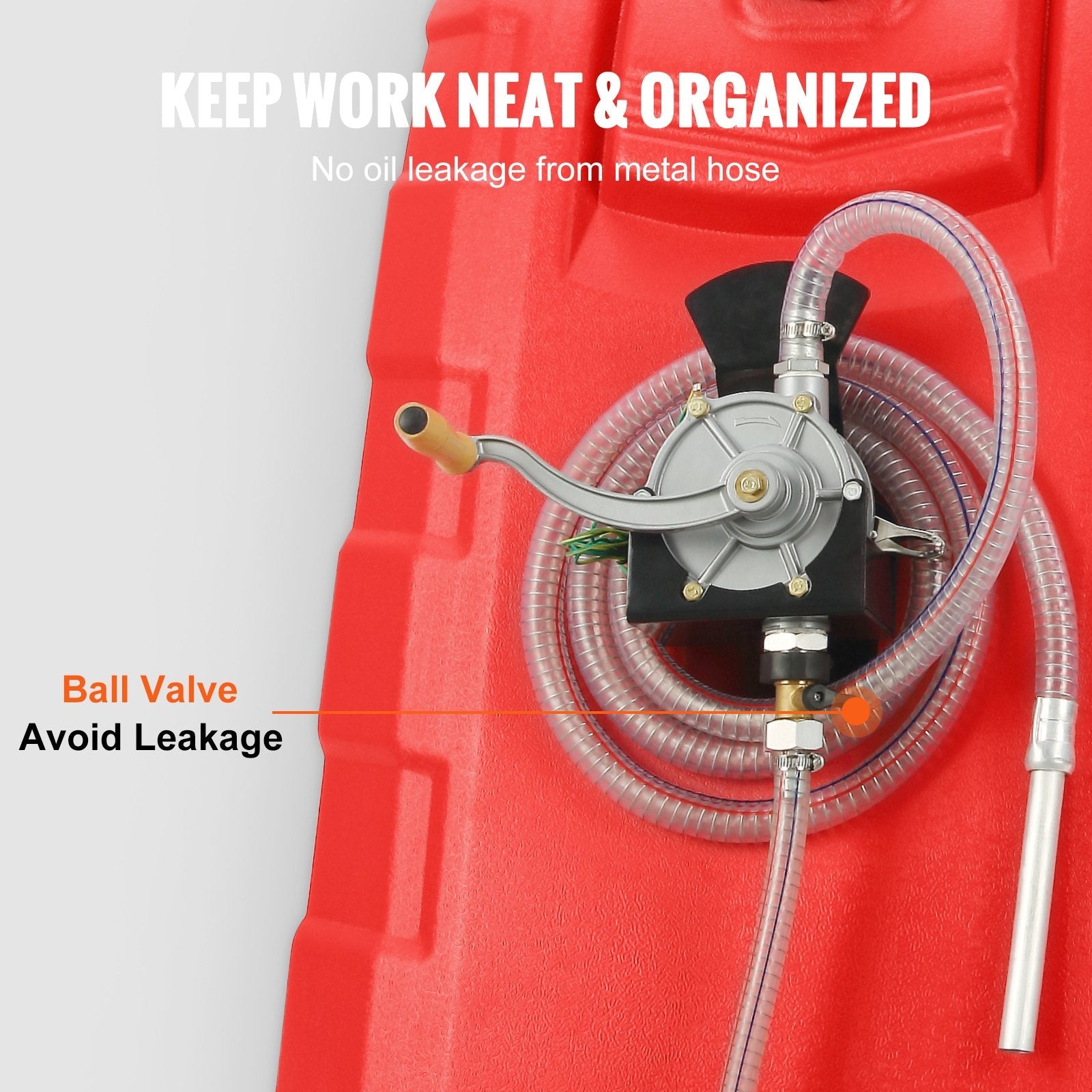 VEVOR Fuel Caddy, 32 Gallon, Portable Fuel Storage Tank On-Wheels, with Manual Transfer Pump, Gasoline Diesel Fuel Container for Cars, Lawn Mowers, ATVs, Boats, More, Red 