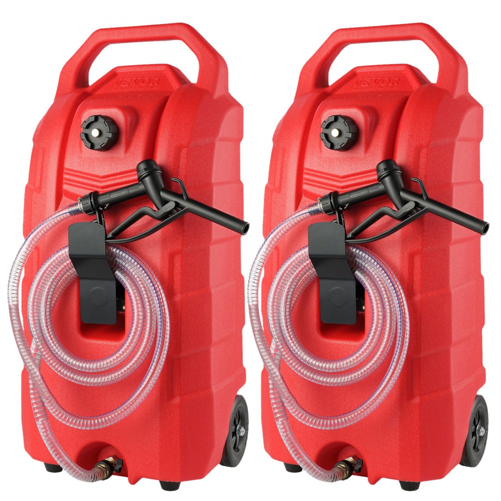 VEVOR 16 Gallon Fuel Caddy, 7.8 L/min, Portable Gas Storage Tank Container with Hand Pump Rubber Wheels, Fuel Transfer Storage Tank for Gasoline Diesel Machine Oil Car Mowers Tractor Boat Motorcycle 