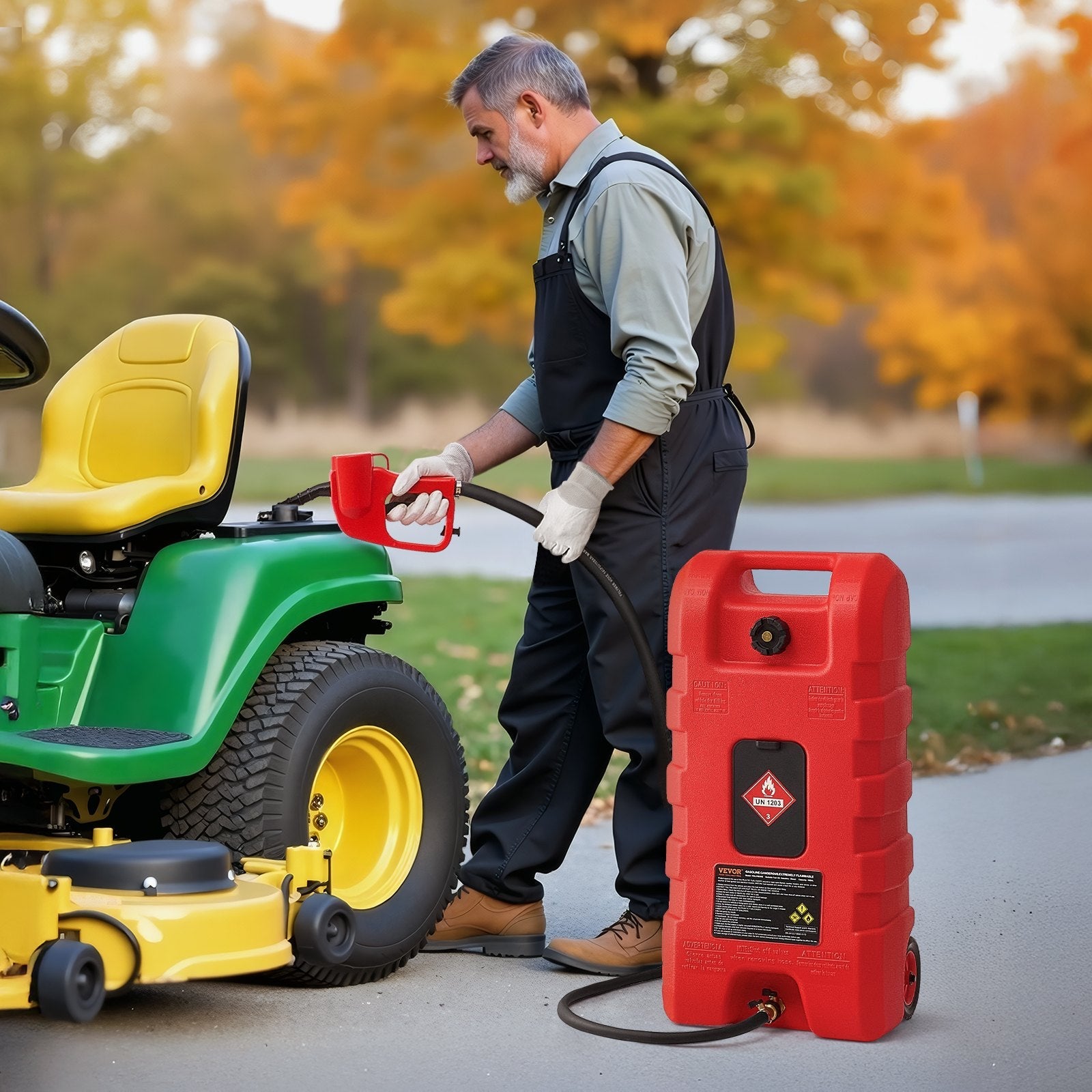 VEVOR Fuel Caddy 15 Gallon Portable Fuel Tank with Gravity & Hand Pump Modes 