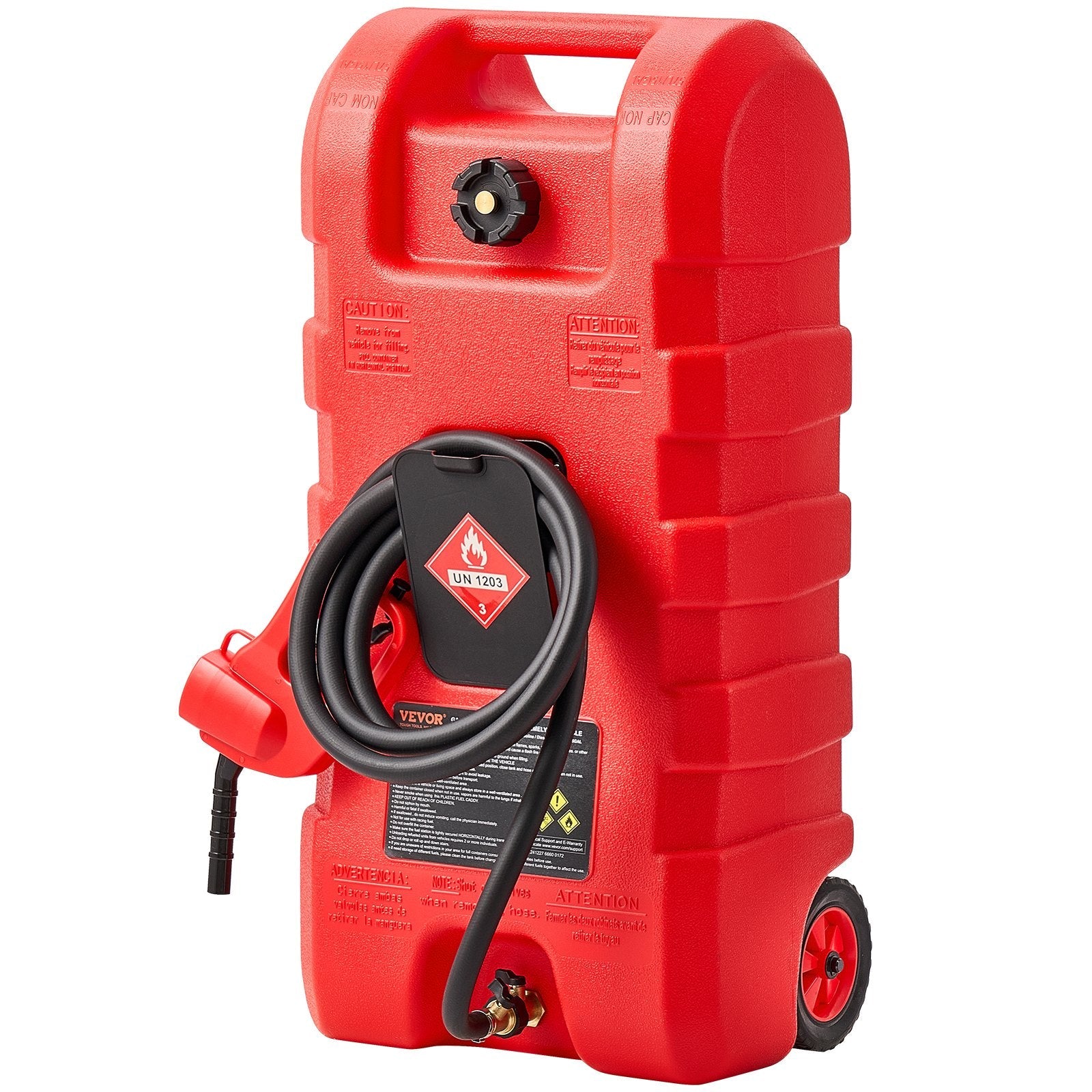 VEVOR Fuel Caddy 15 Gallon Portable Fuel Tank with Gravity & Hand Pump Modes 