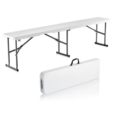 VEVOR 6FT Plastic Folding Bench Portable Outdoor Bench for Picnic Camping Garden 