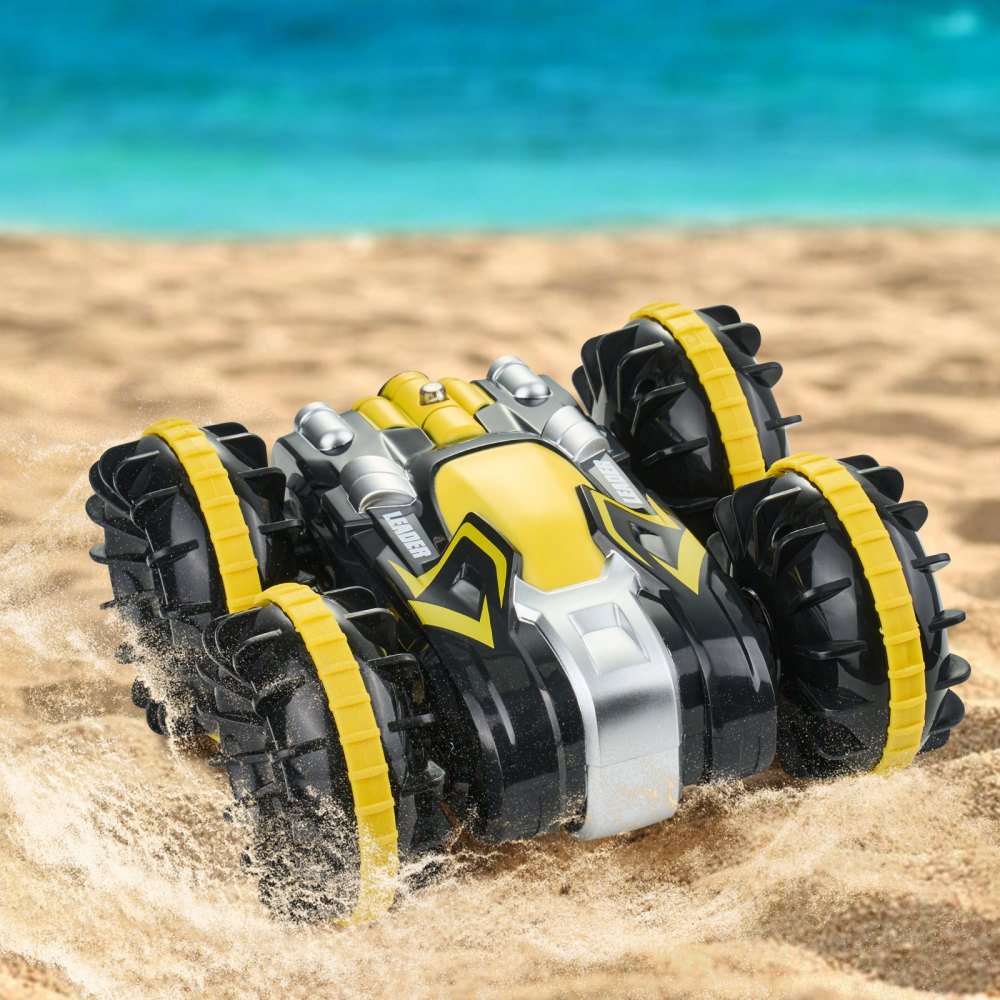 VEVOR Amphibious Remote Control Car Boat 2.4 GHz 4WD RC Boat Kids Adults Yellow 