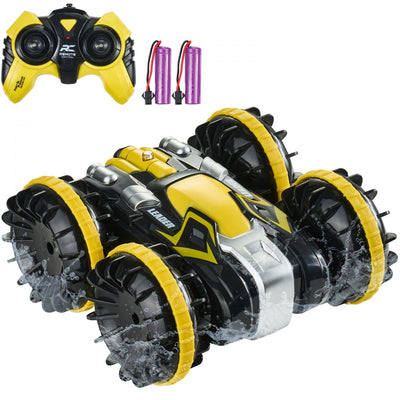 VEVOR Amphibious Remote Control Car Boat 2.4 GHz 4WD RC Boat Kids Adults Yellow 