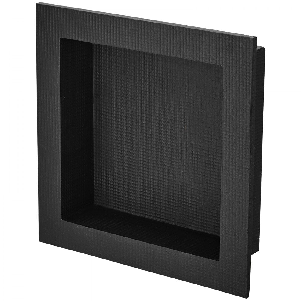 VEVOR Shower Niche Ready for Tile 16" x 16", Single Shelf Organizer, Square Corners Wall-inserted Niche Recessed, Sealed Protection Modern Soap Storage Niche for Shower Bathroom, Black 