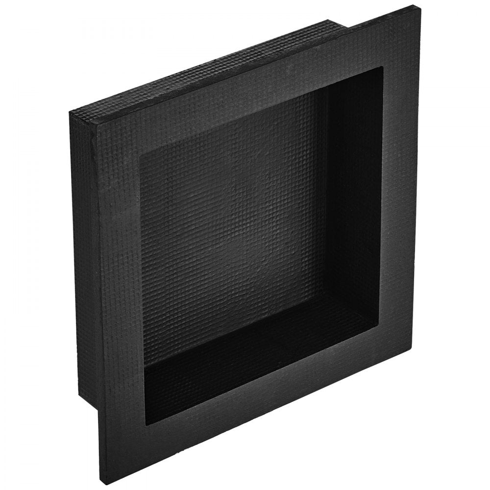 VEVOR Shower Niche Ready for Tile 16" x 16", Single Shelf Organizer, Square Corners Wall-inserted Niche Recessed, Sealed Protection Modern Soap Storage Niche for Shower Bathroom, Black 